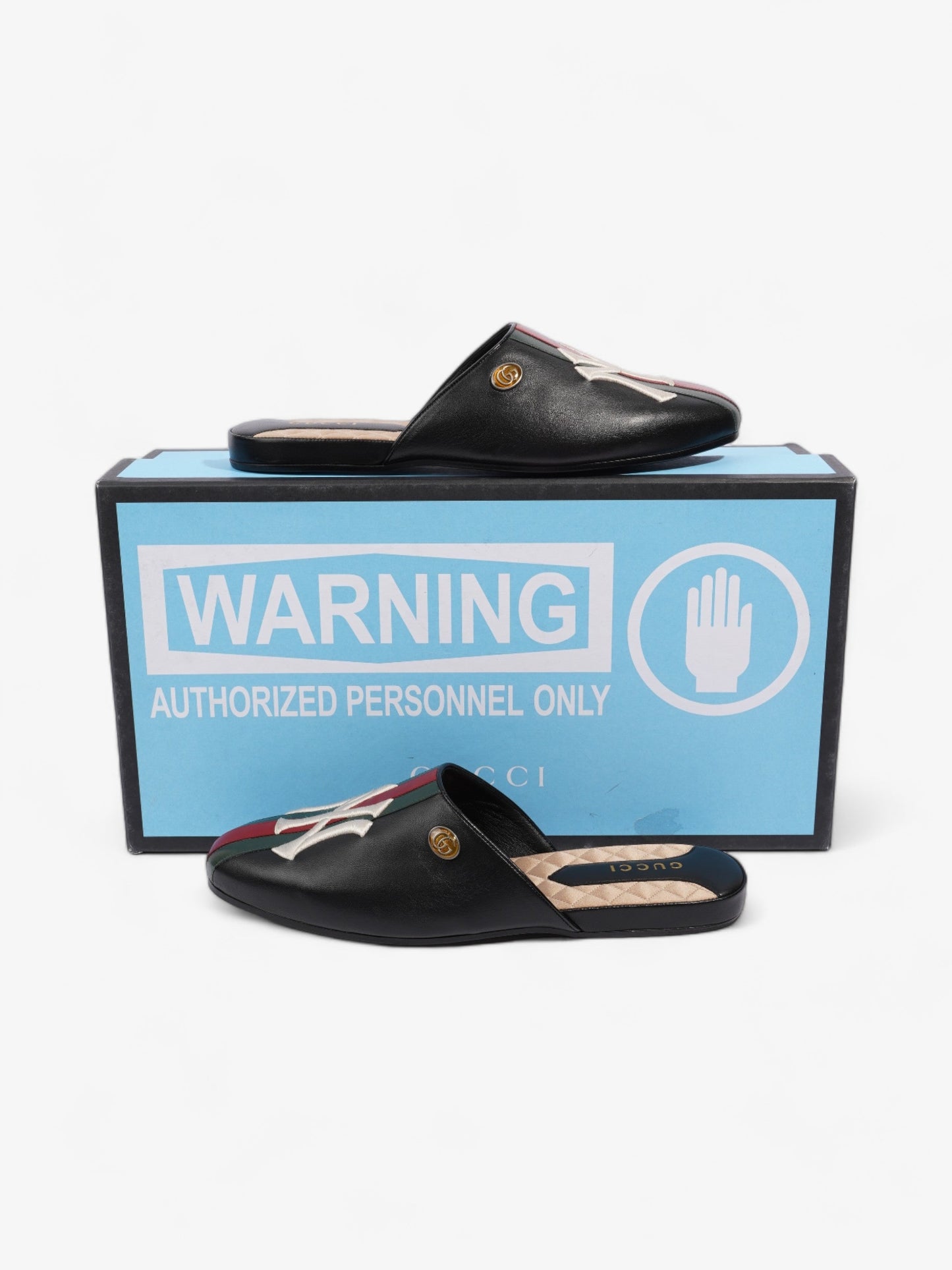 Gucci GG Yankees Loafers Black / Green / Red Leather EU 43 UK 9