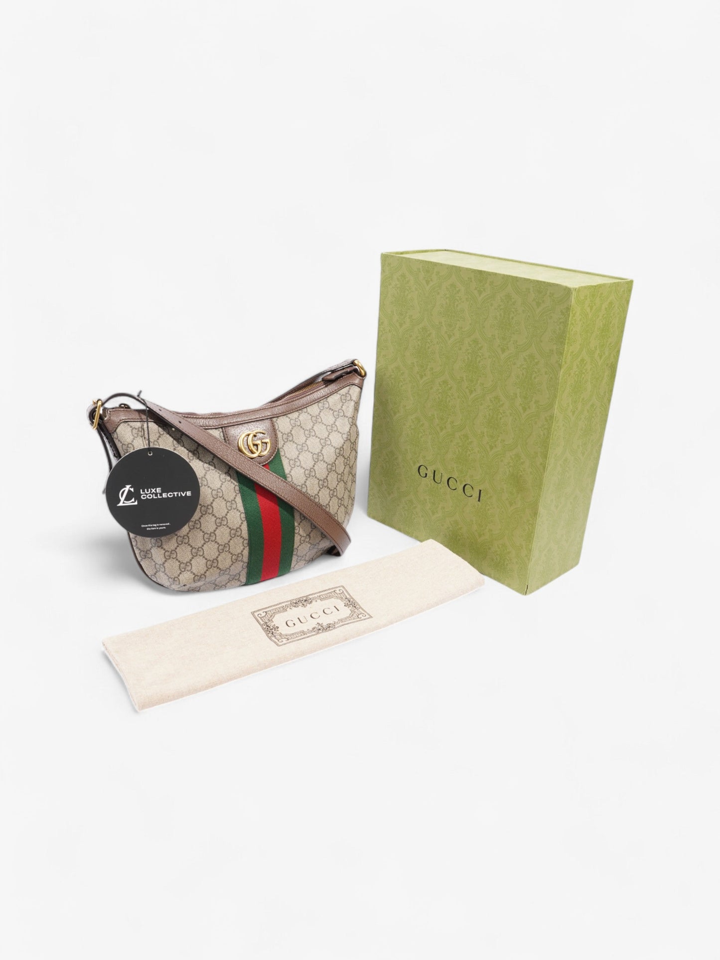 Gucci Ophidia GG Supreme / Green / Red Canvas Small
