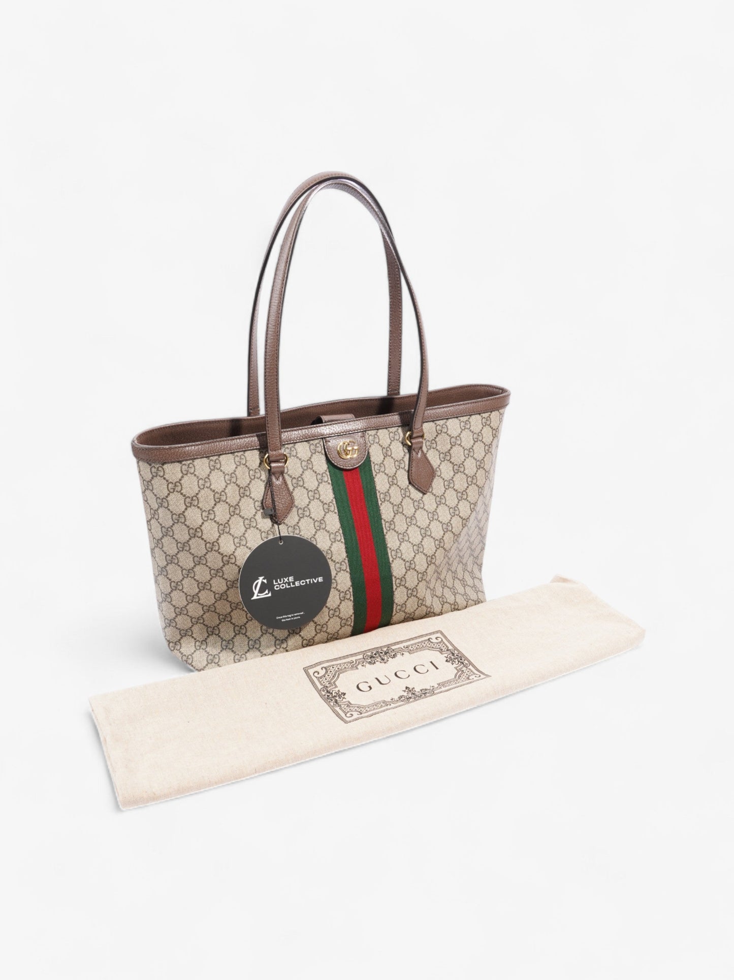 Gucci Ophidia GG Tote GG Supreme / Green / Red Canvas Medium
