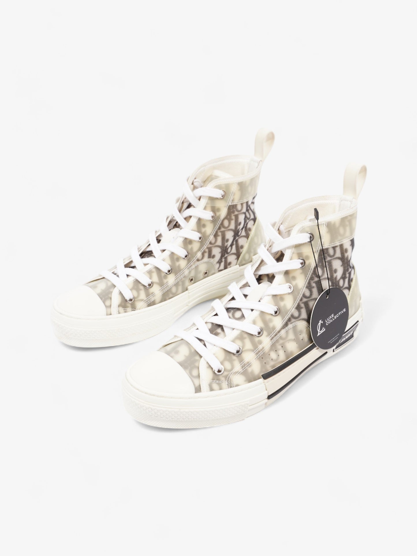 Christian Dior B23 High Top White / Grey Oblique Mesh EU 40 UK 7