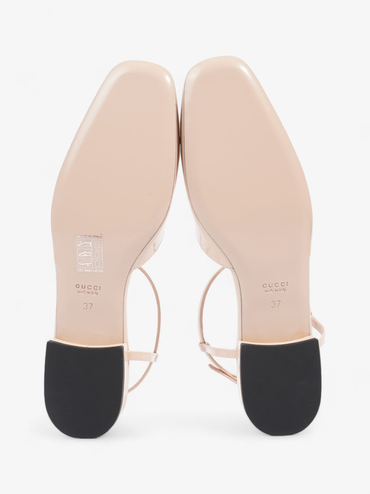 Gucci GG Slingback Pumps Nude Patent Leather EU 37 UK 4