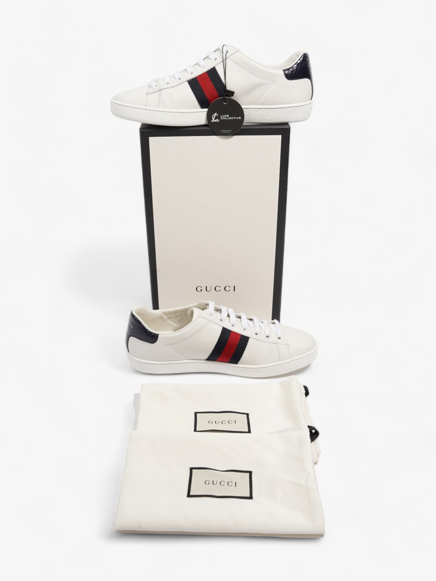 Gucci Ace White / Blue / Red Leather EU 38.5 UK 5.5