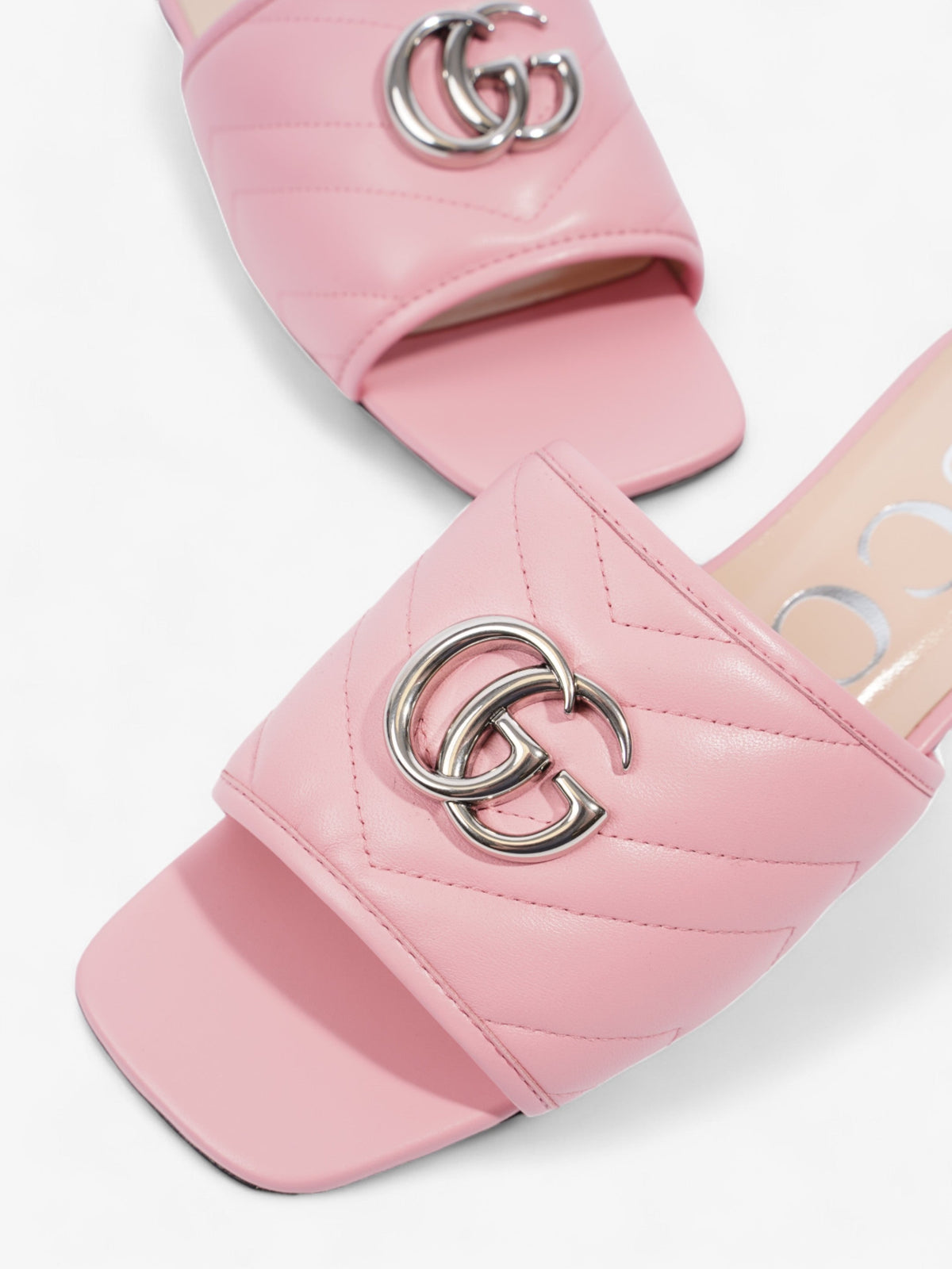 Gucci GG Marmont Slides Pink Matelasse Leather EU 36.5 UK 3.5