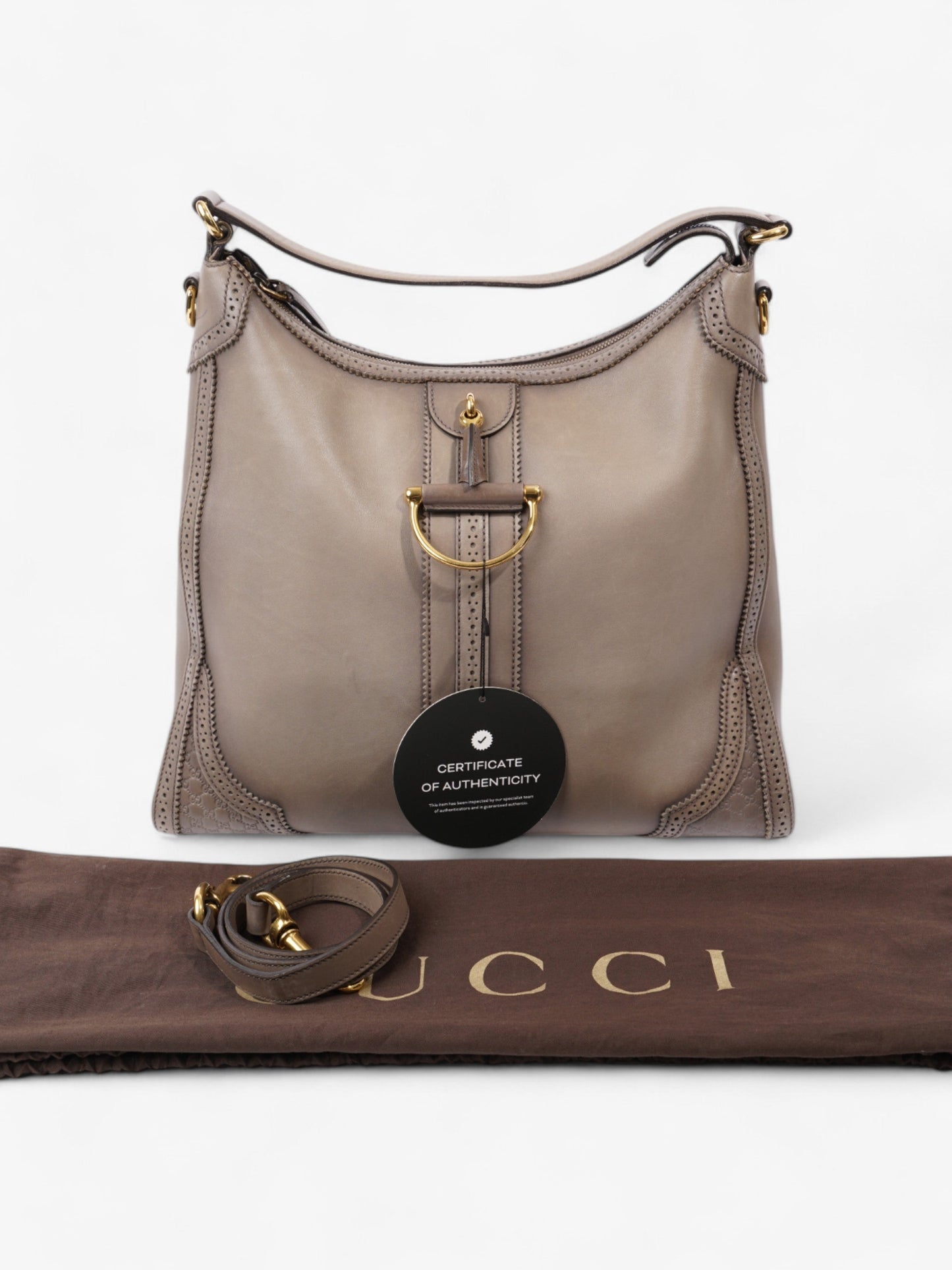 Gucci Hobo Bag Stone Grey Leather
