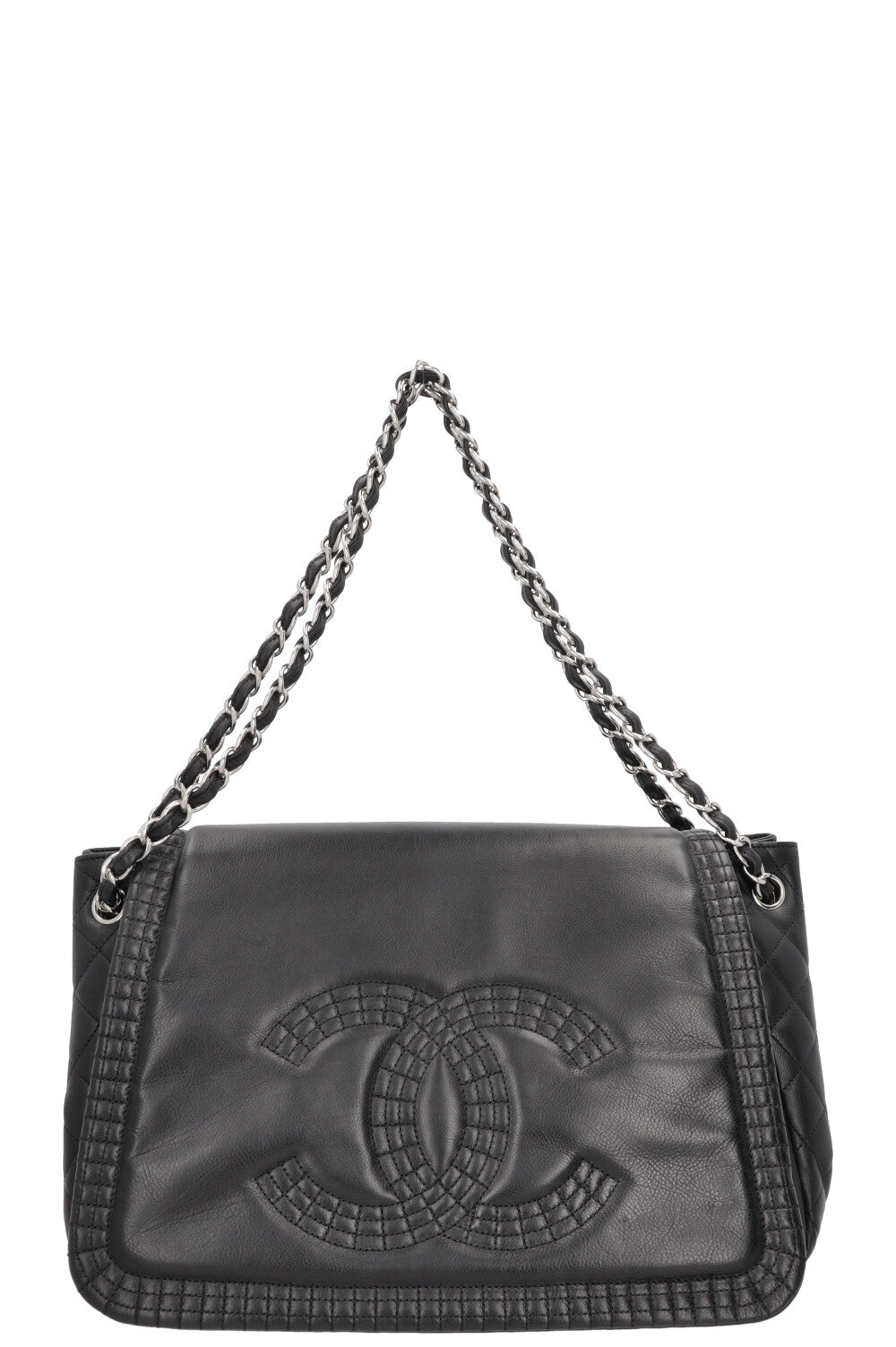 CHANEL CC Flap Bag Leather Black