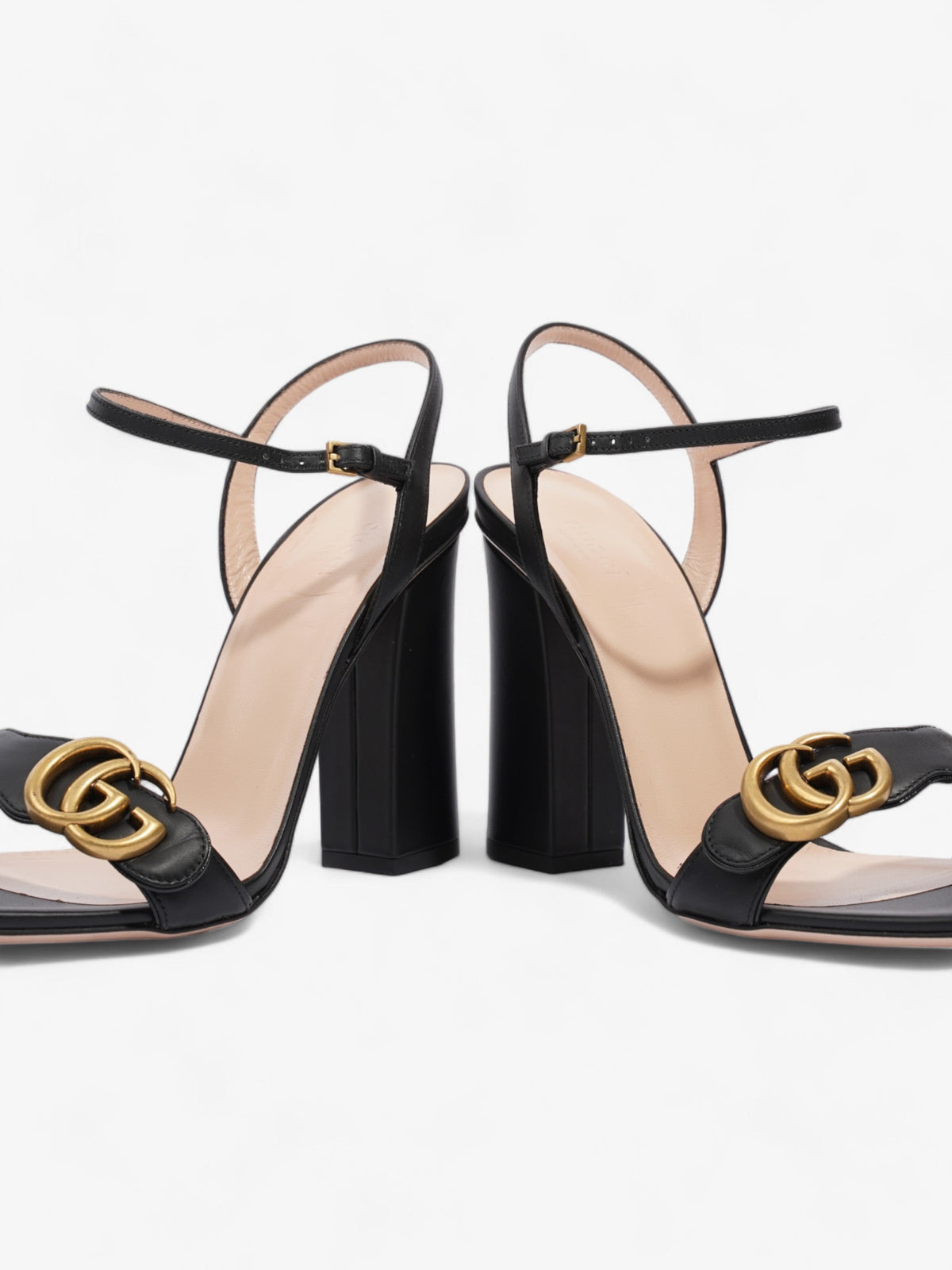 Gucci GG Sandal 90mm Black / Gold Leather EU 40 UK 7