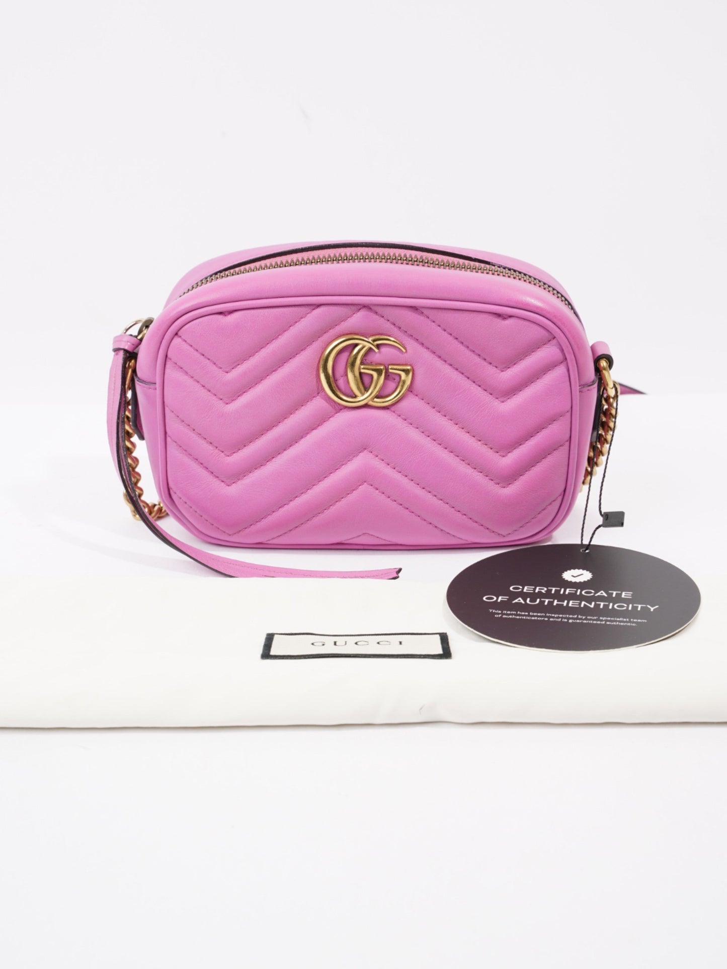Gucci GG Marmont Light Purple Matelasse Leather Mini