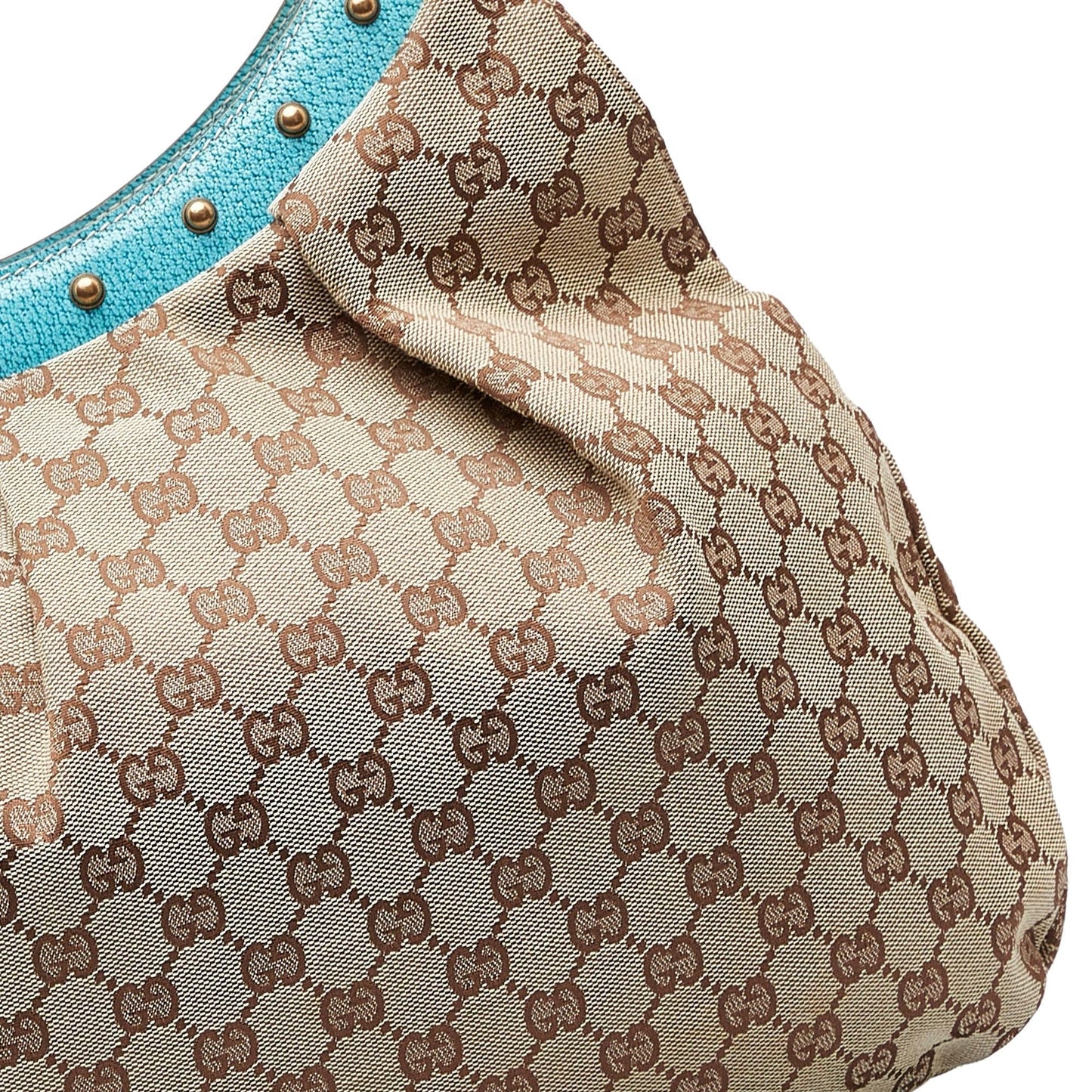 Gucci GG Canvas Bamboo Studded Handbag (SHG-ZJWXNq)