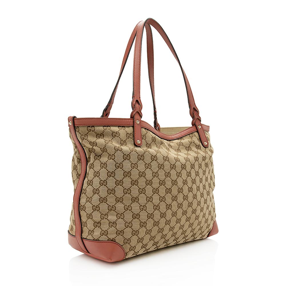 Gucci GG Canvas Craft Medium Tote (SHF-12822)