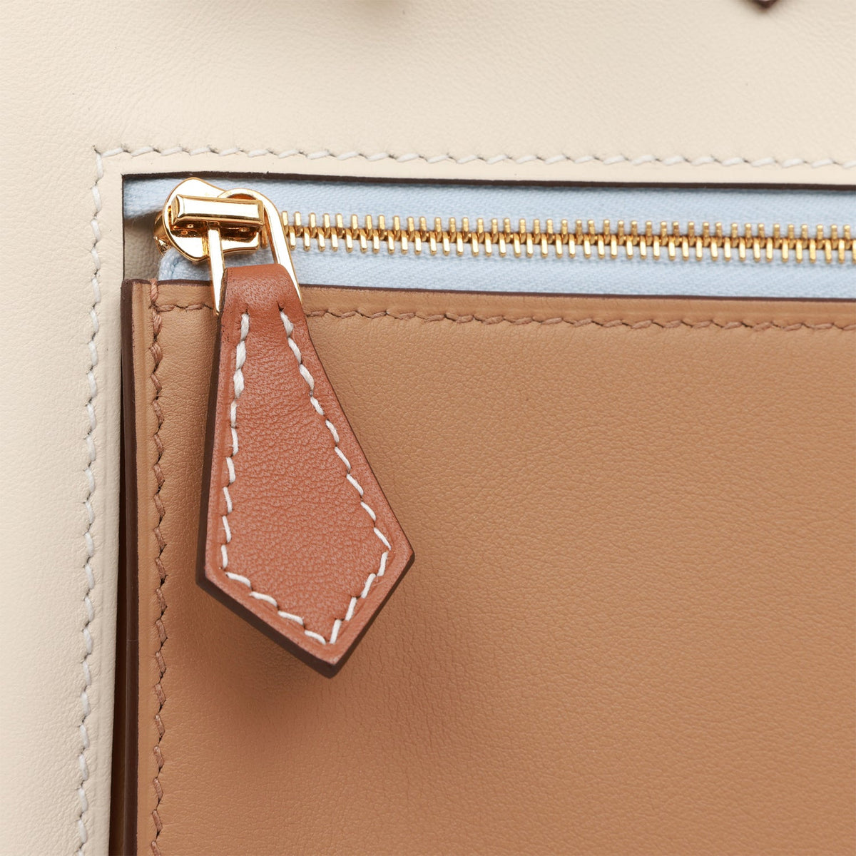 Hermes Colormatic Birkin 30 Nata, Chai and Cuivre Swift Gold Hardware
