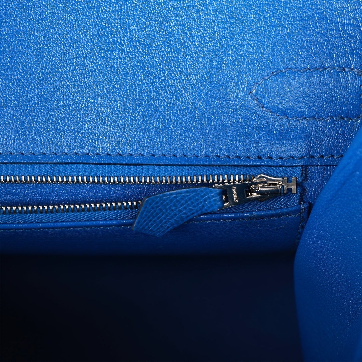 Hermes Birkin 30 Sellier Bleu France Epsom Palladium Hardware