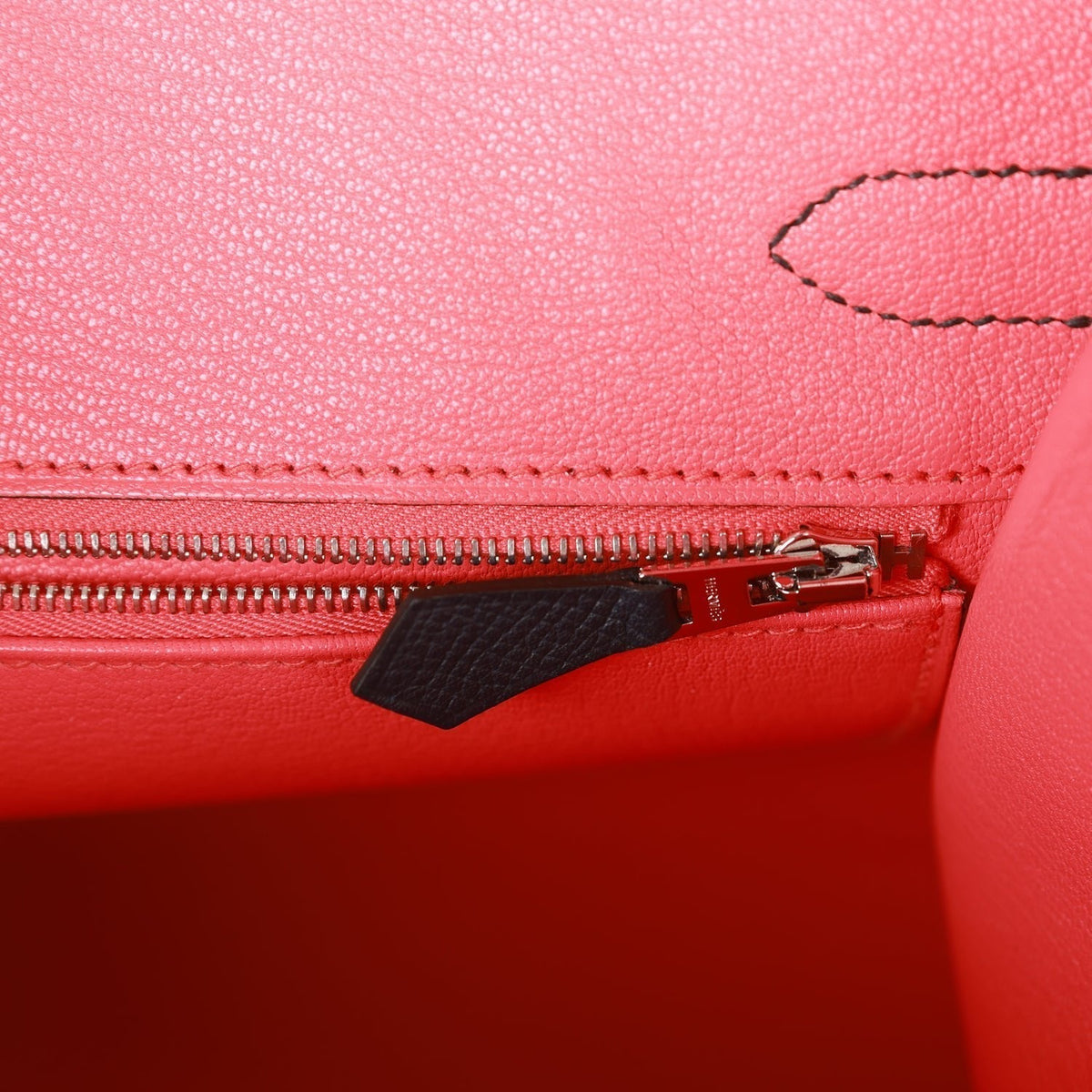 Hermes Casaque Birkin 30 Sellier Rouge Sellier and Bleu Indigo Epsom Palladium Hardware