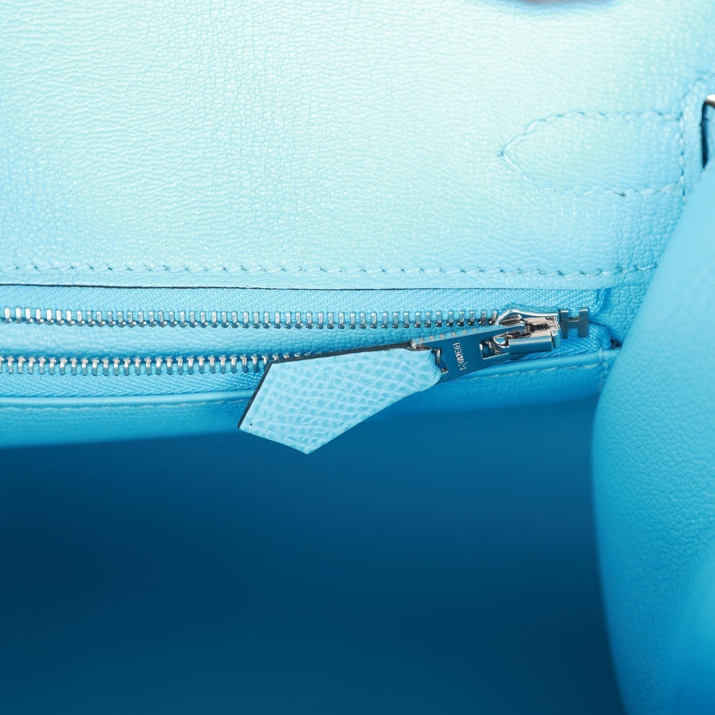 Hermes Birkin 25 Sellier Celeste Epsom Palladium Hardware