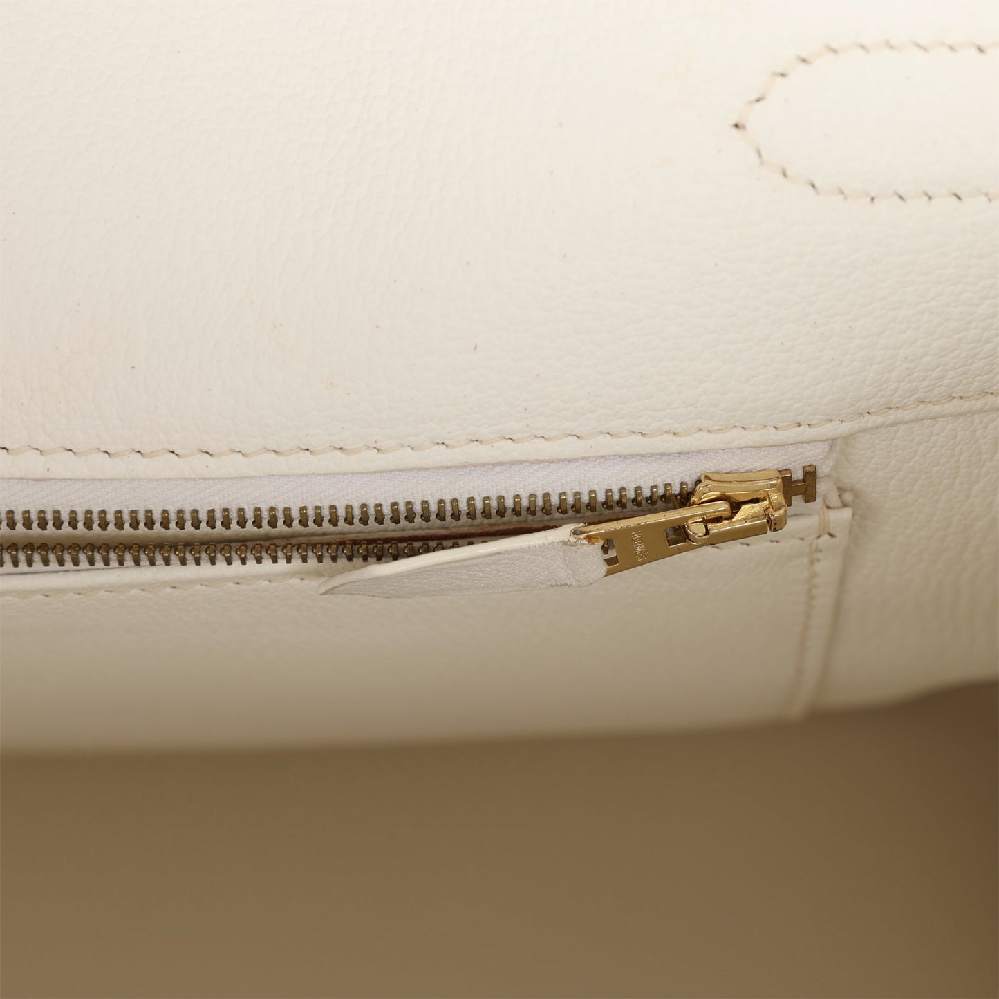 Pre-owned Hermes Birkin 35 White Epsom Gold Hardware
