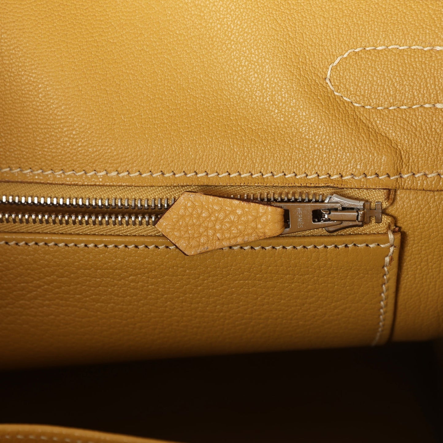 Pre-owned Hermes Birkin 30 Curry Togo Palladium Hardware