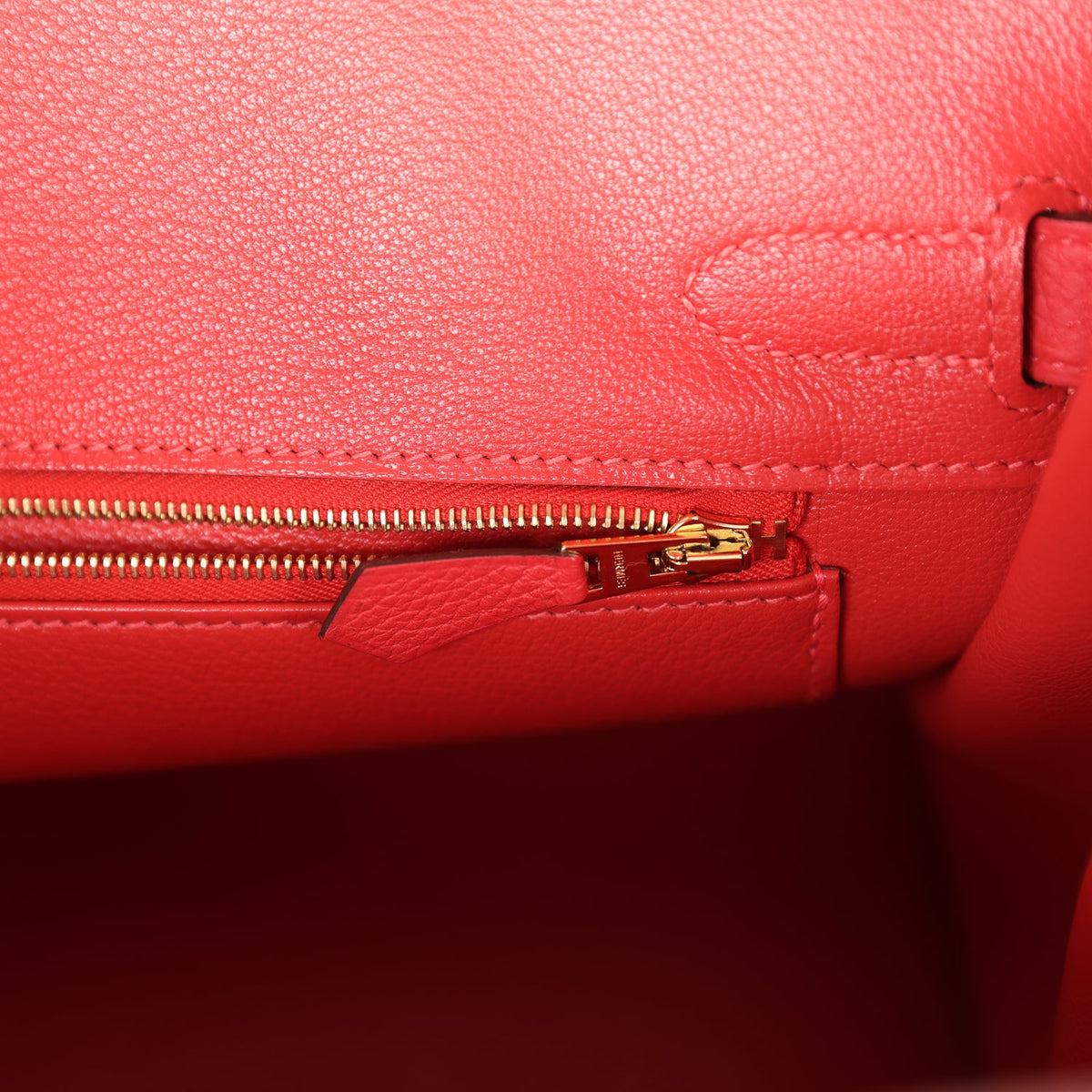 Pre-owned Hermes Birkin 30 Rouge Pivoine Togo Gold Hardware