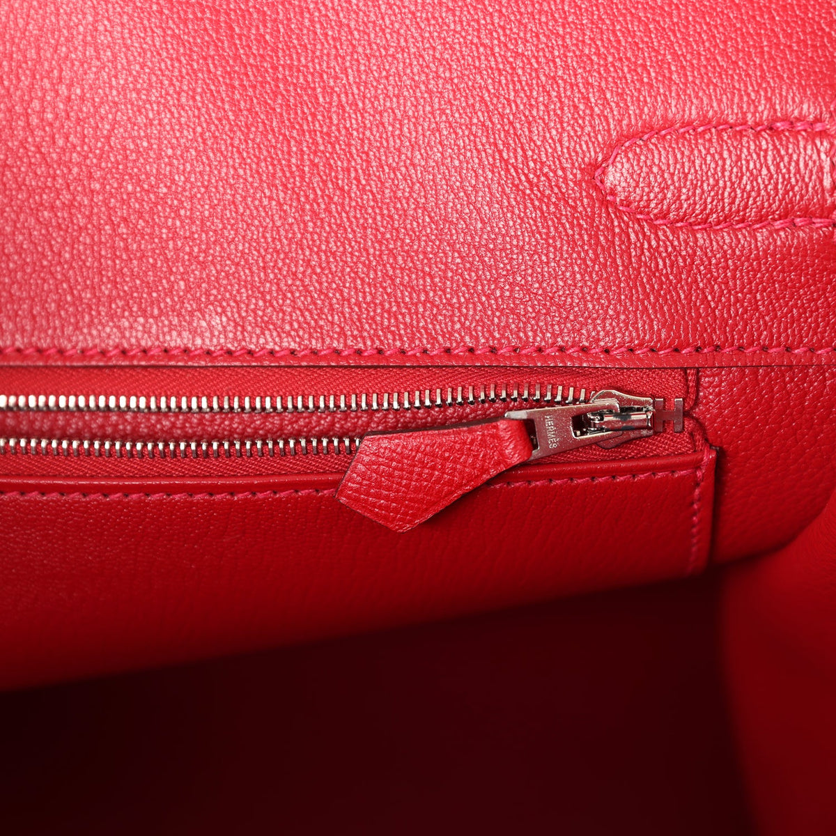 Hermes Birkin 35 Rouge Casaque Epsom Palladium Hardware