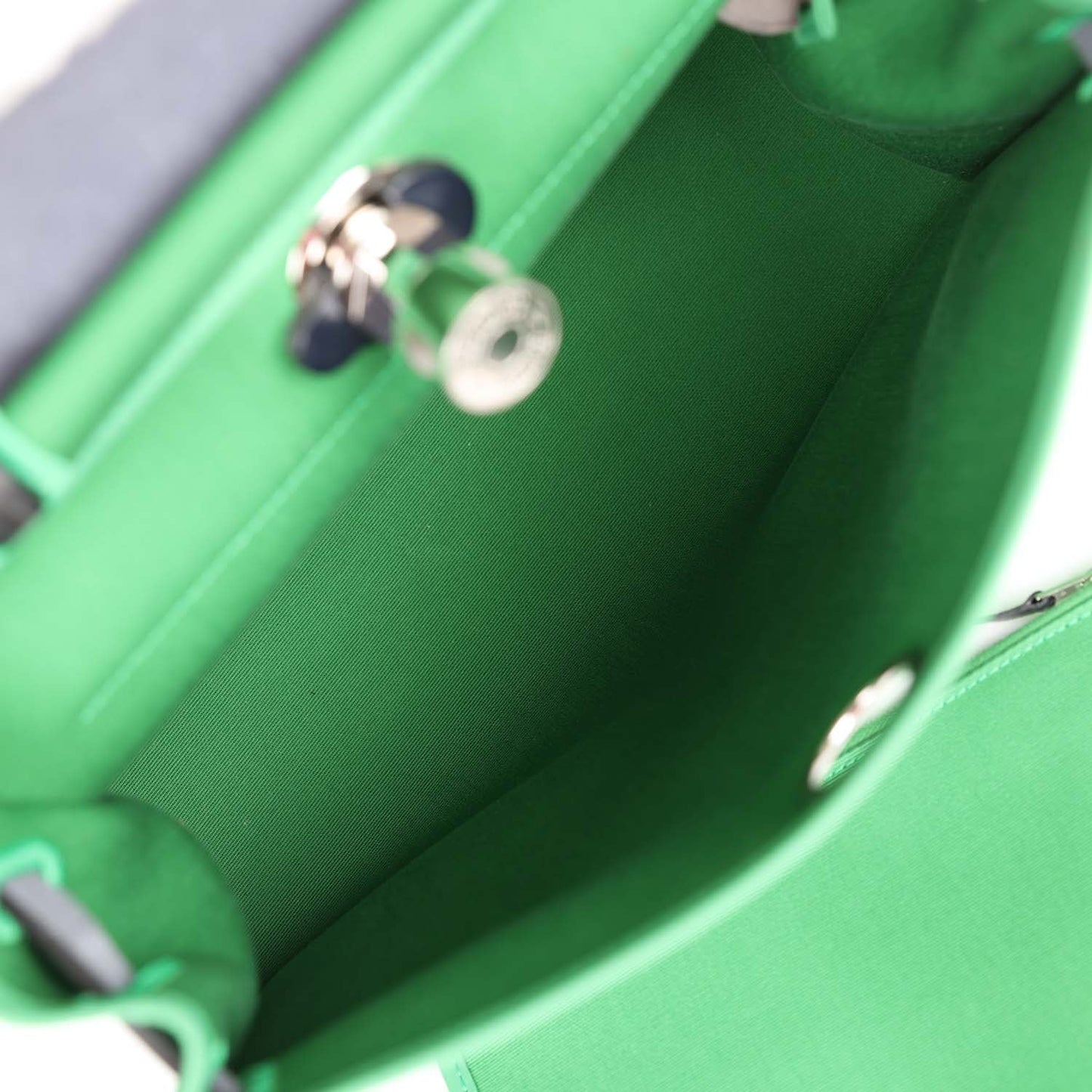 Hermes Herbag Zip PM 31 Bambou Toile H/Bleu Indigo Vache Hunter Palladium Hardware