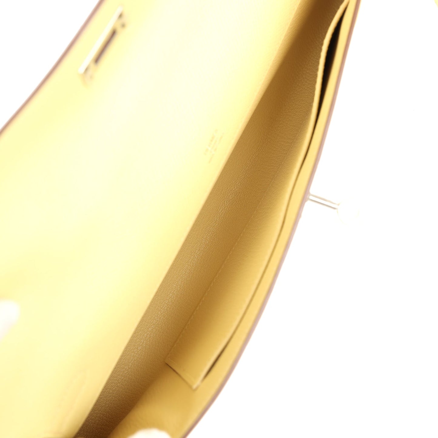 Hermes Kelly Cut Jaune Poussin Epsom Palladium Hardware