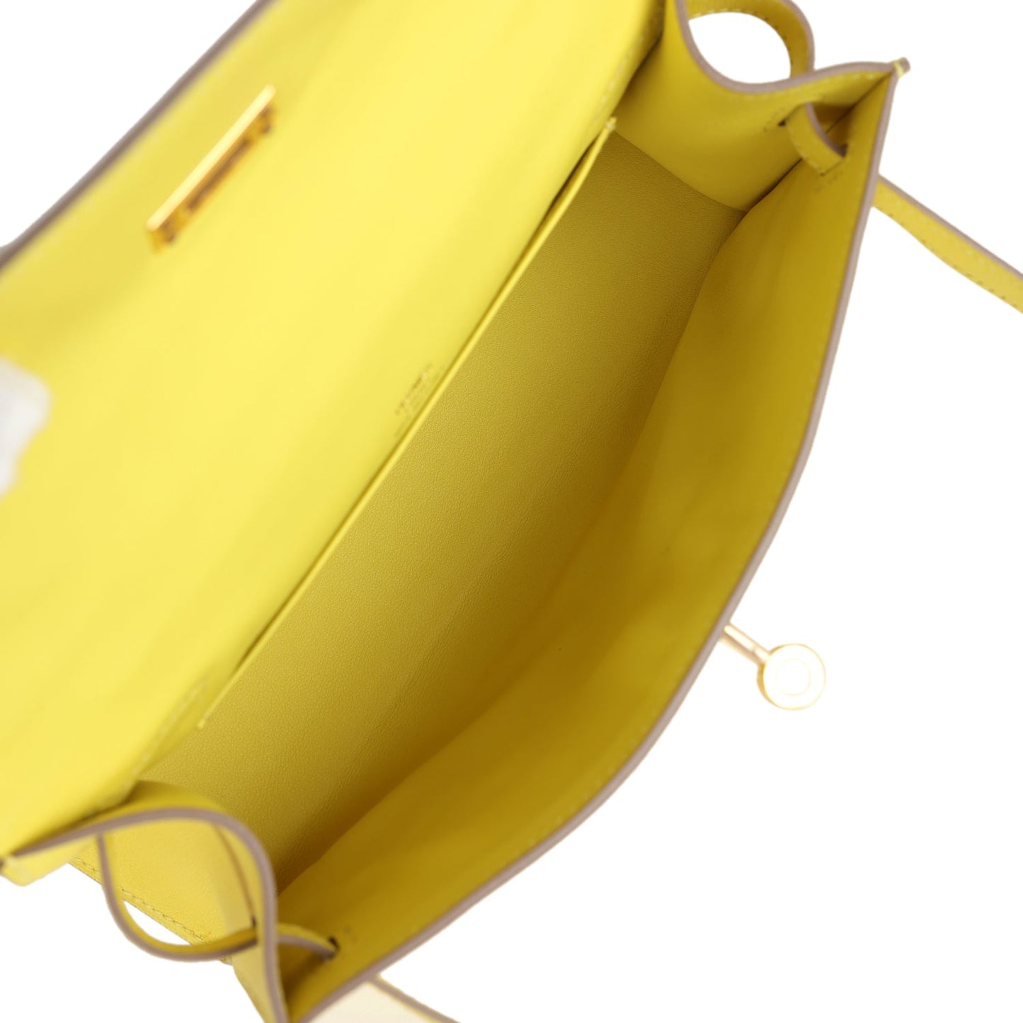 Hermes Kelly Pochette Lime Swift Gold Hardware