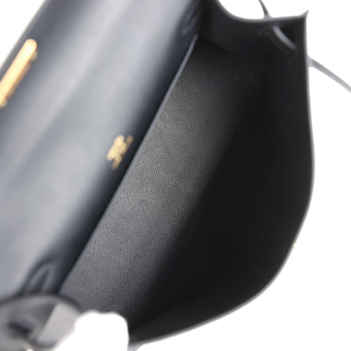 Hermes Kelly Pochette Black Swift Gold Hardware