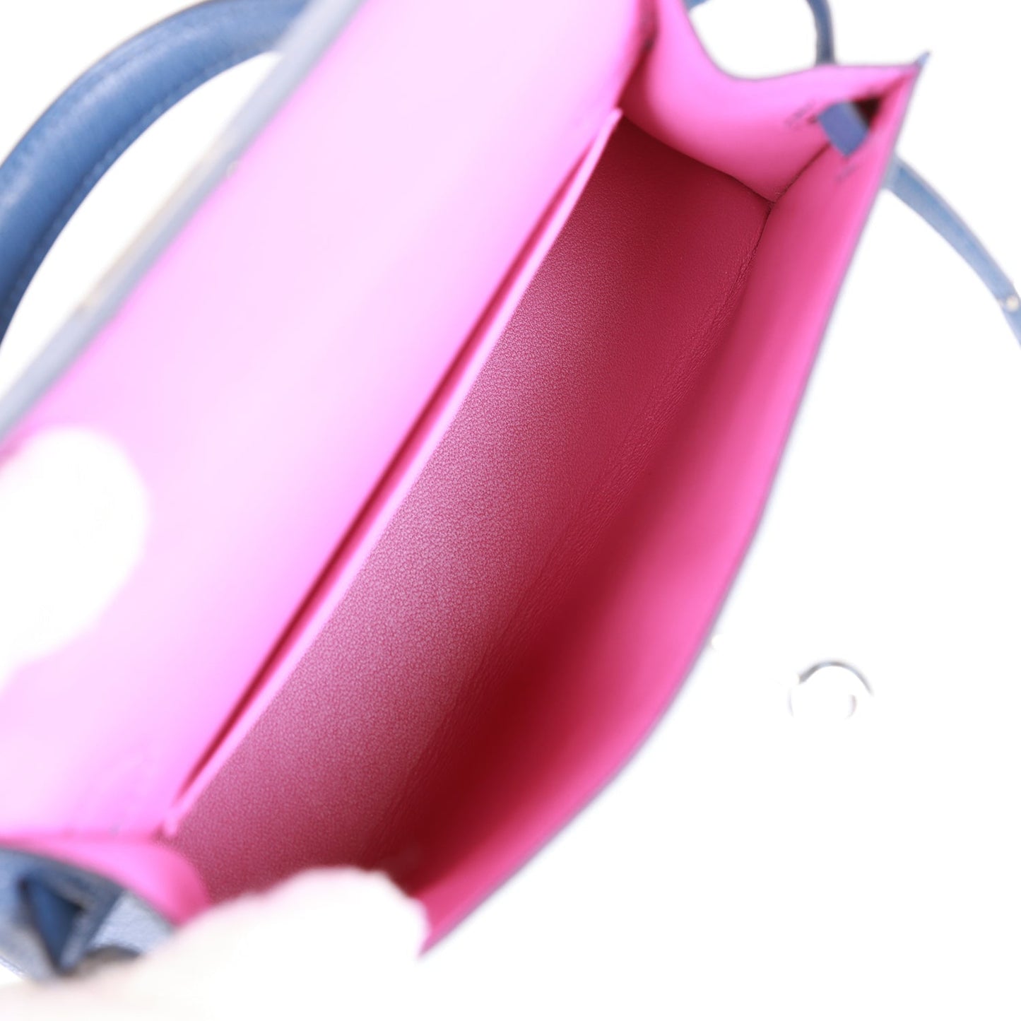 Hermes Kelly 20 Sellier Bleu Brighton Verso Chevre Palladium Hardware