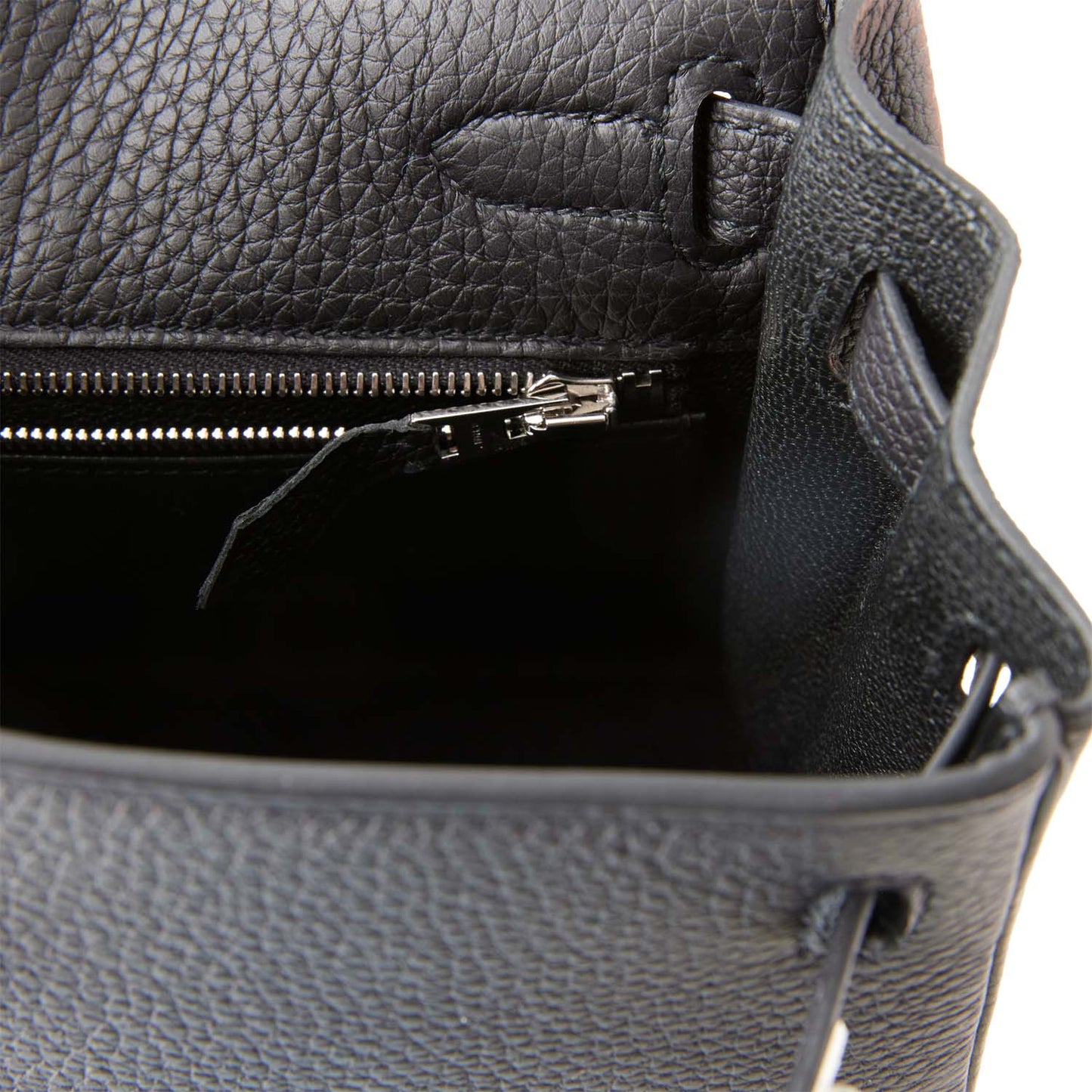 Hermes Kelly 25 Retourne Black Togo Palladium Hardware