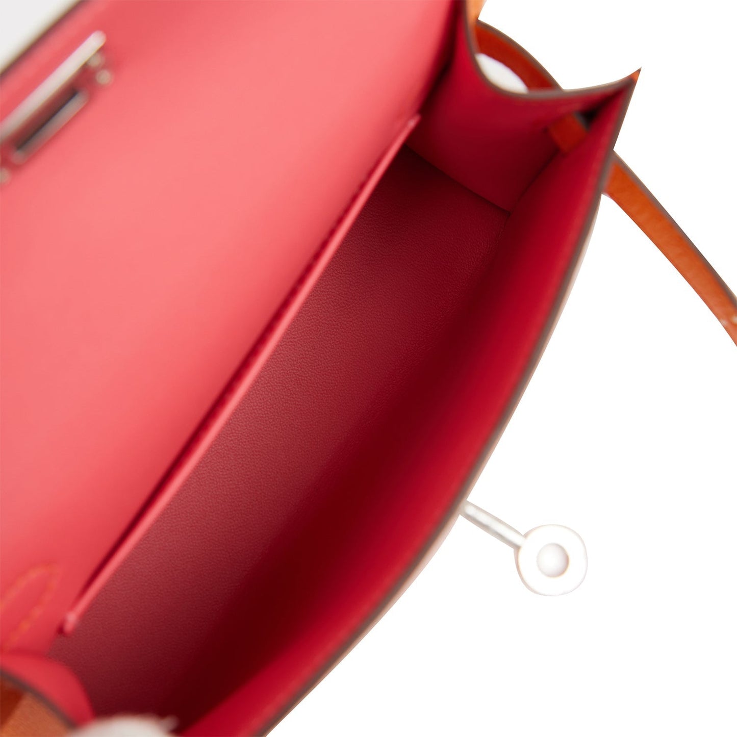 Hermes Kelly 20 Sellier Orange Verso Chèvre Palladium Hardware