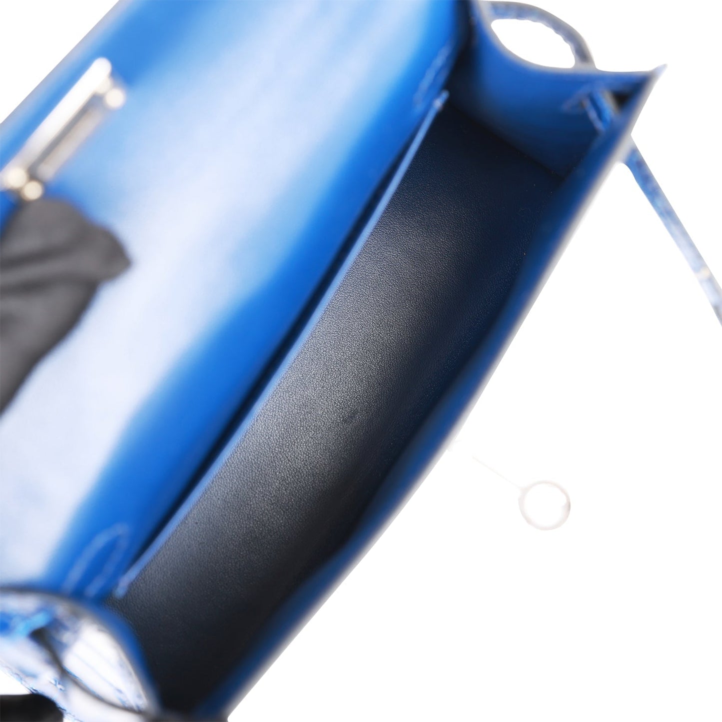 Hermes Kelly 20 Sellier Bleu Saphir Shiny Alligator Palladium Hardware