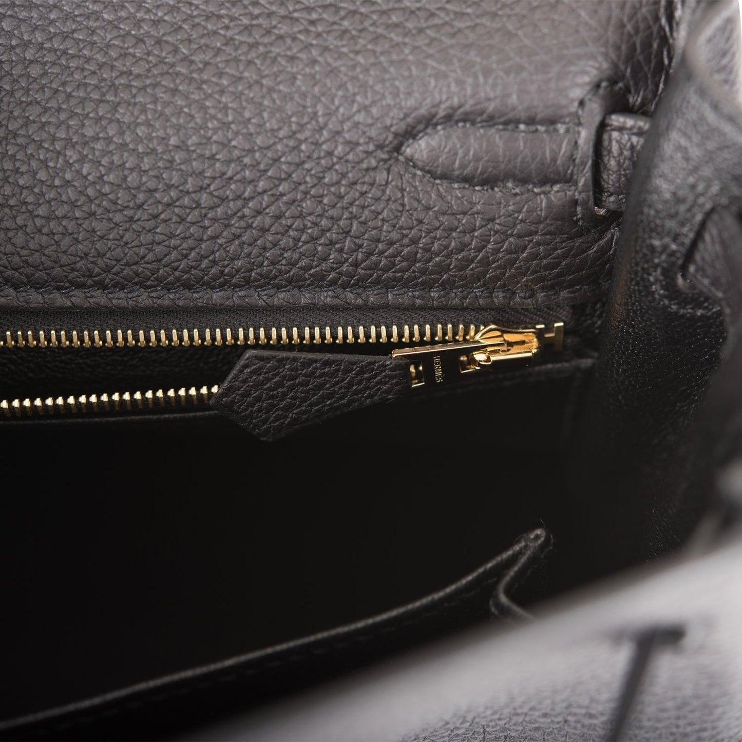 Hermes Kelly 25 Retourne Black Togo Gold Hardware