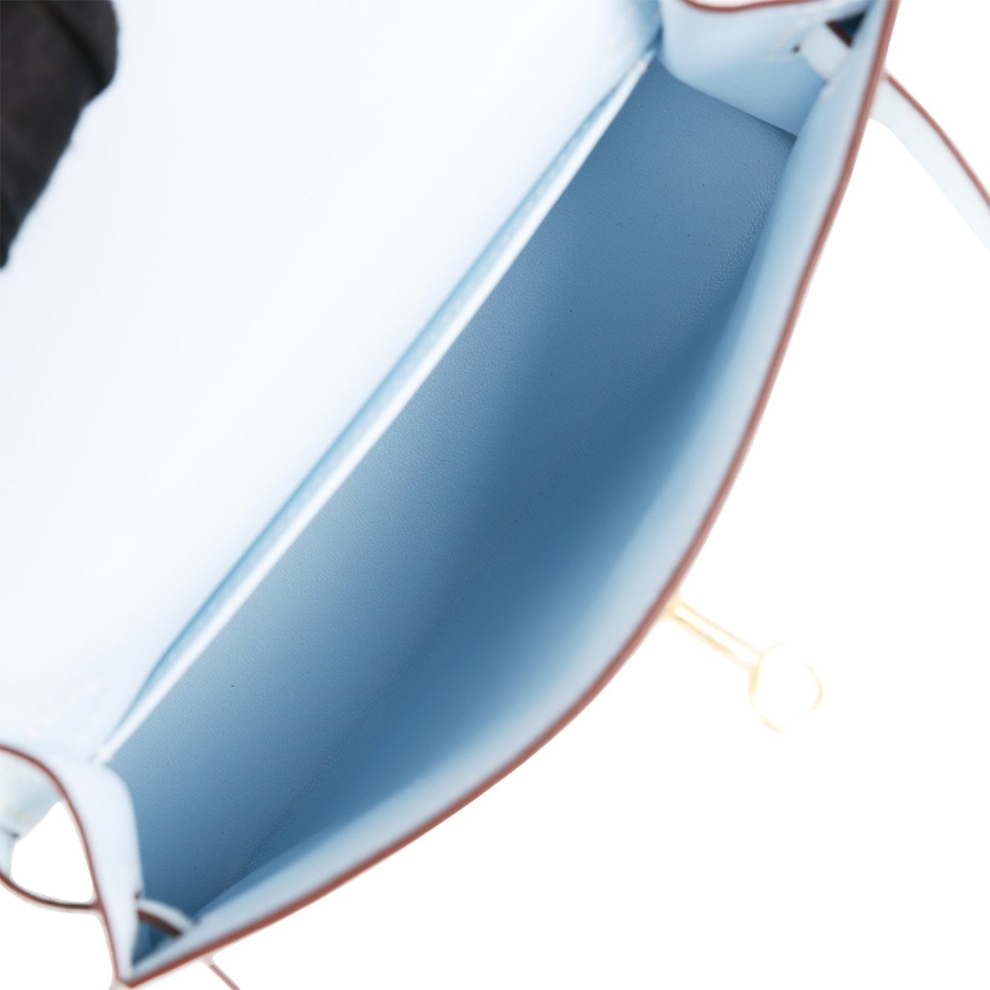 Hermes Kelly 20 Sellier Bleu Brume Chevre Gold Hardware