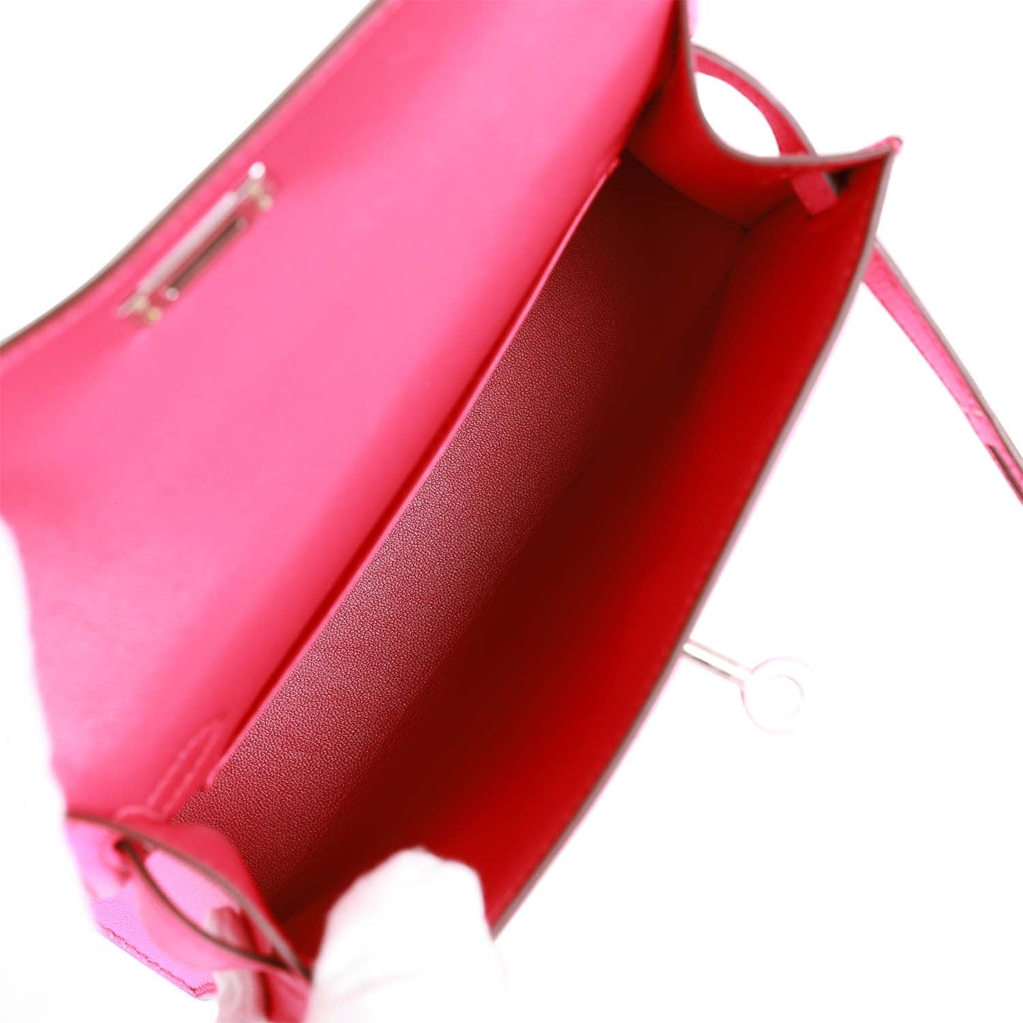 Hermes Kelly 20 Sellier Rose Pop Chevre Chamkila Palladium Hardware