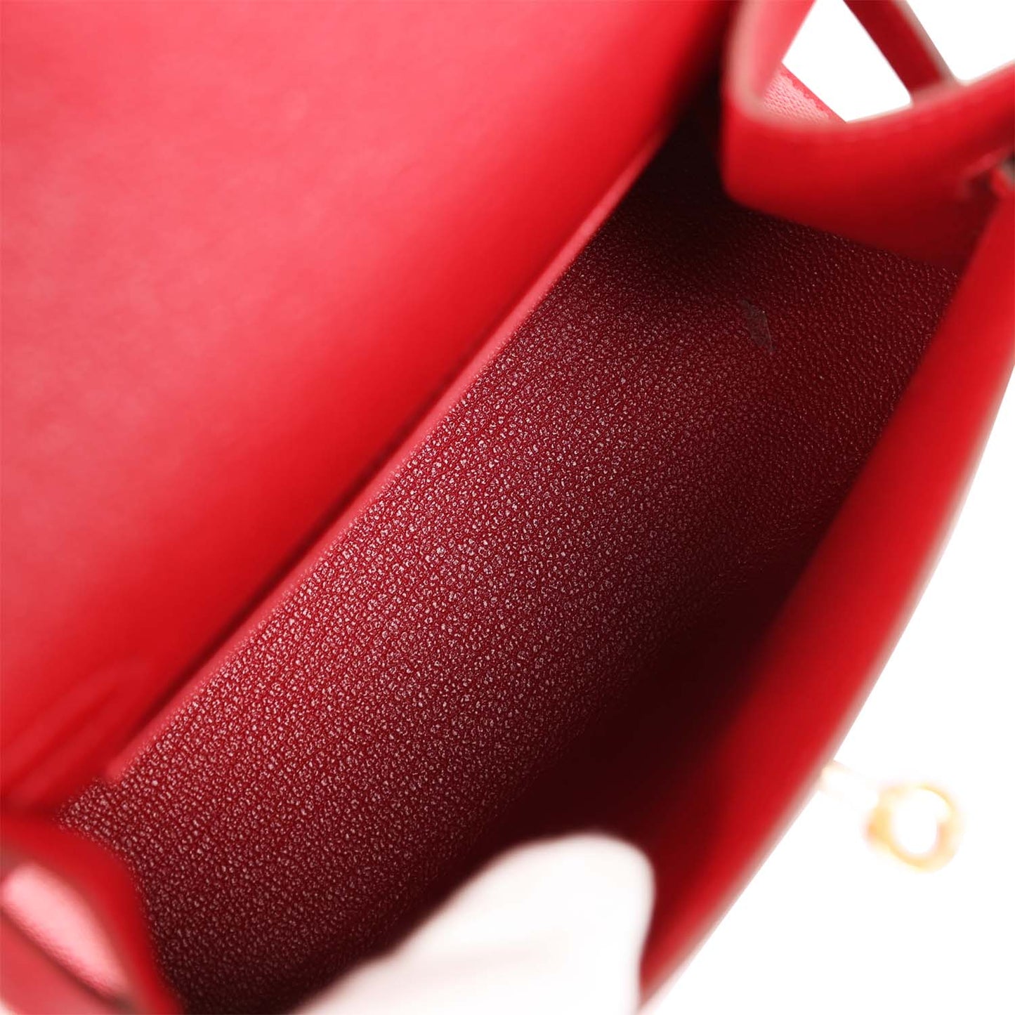 Hermes Kelly 20 Sellier en Desordre Rouge De Coeur Epsom Gold Hardware