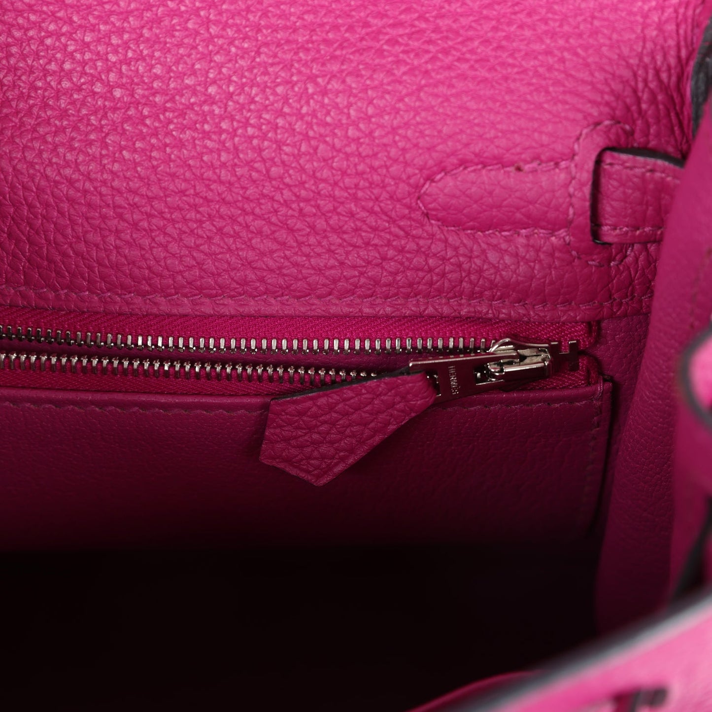 Pre-owned Hermes Kelly Retourne 25 Rose Pourpre Togo Palladium Hardware