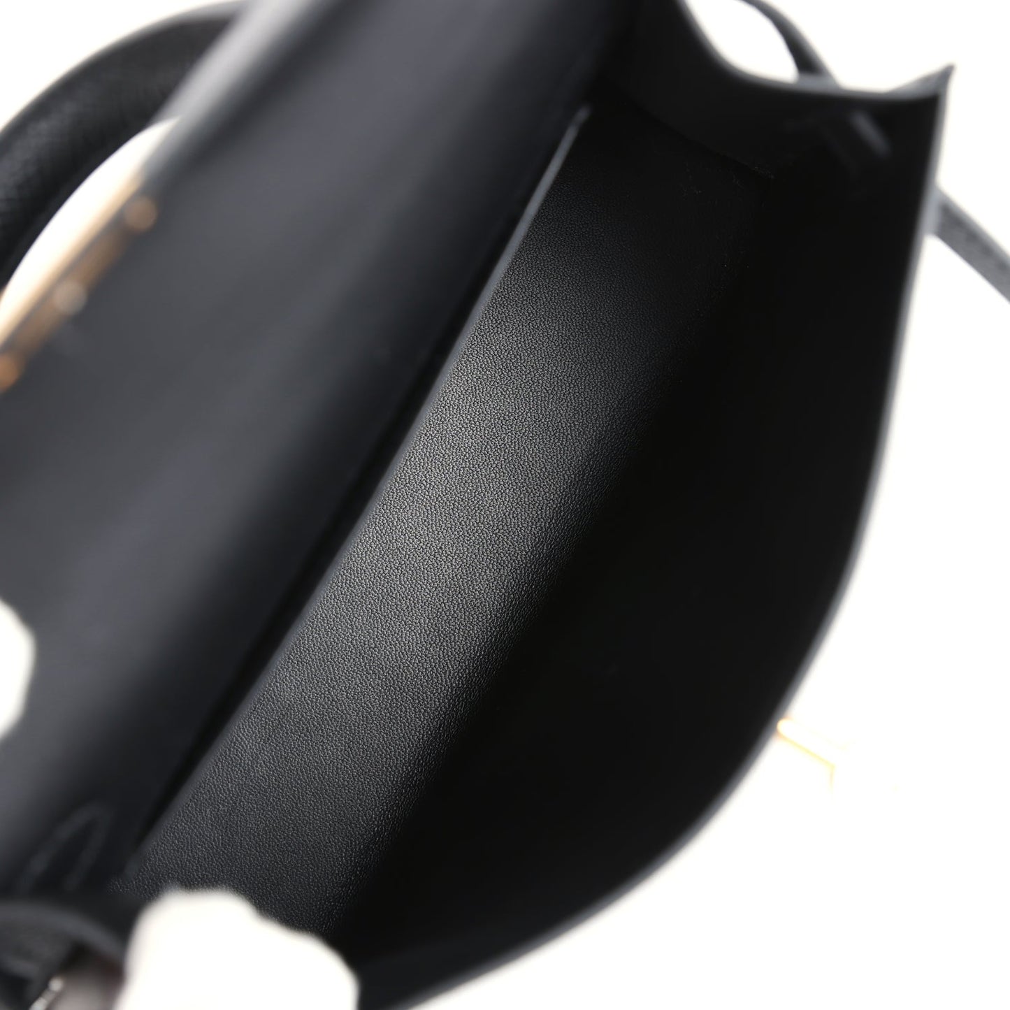 Hermes Kelly Sellier 20 Black Epsom Gold Hardware