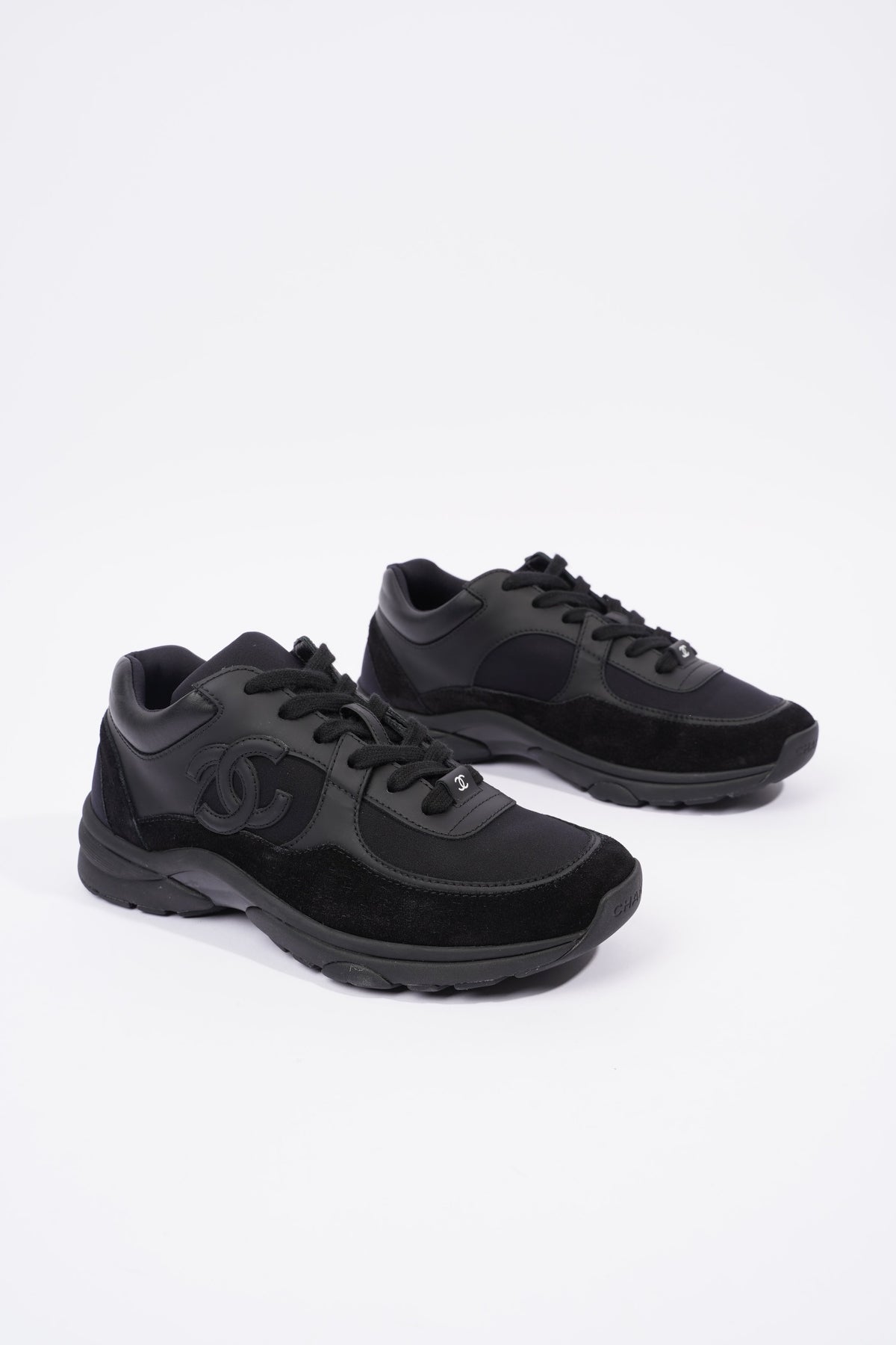 Chanel CC Logo Sneaker Black Suede EU 38 UK 5