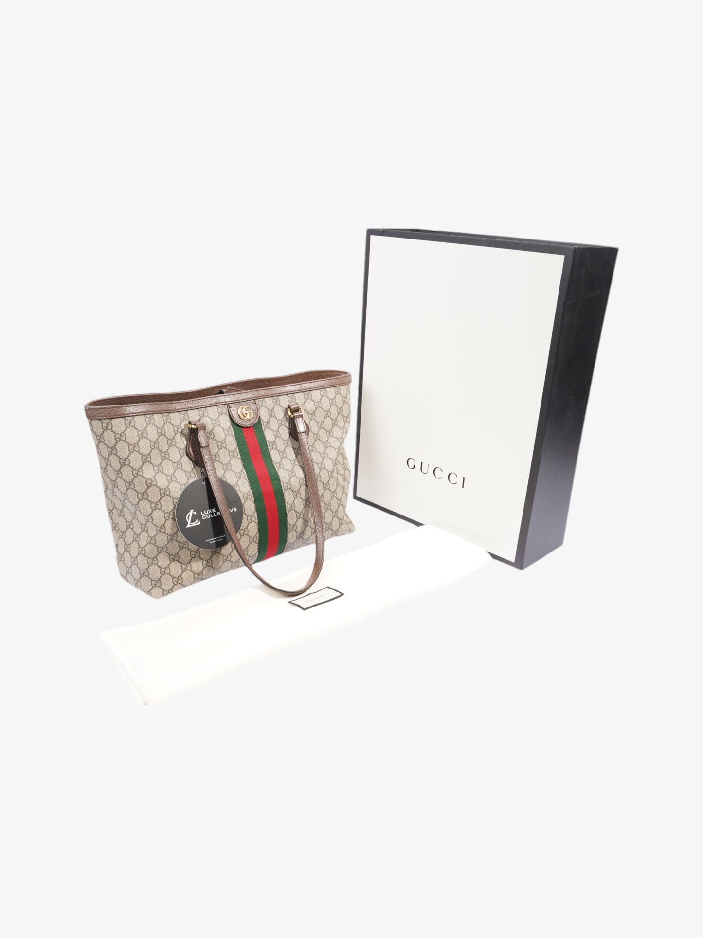Gucci Ophidia Tote Supreme / Green / Red Coated Canvas Medium