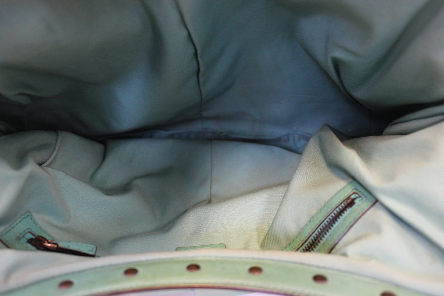 GUCCI Green Leather Bamboo Top Handle Shoulder Bag