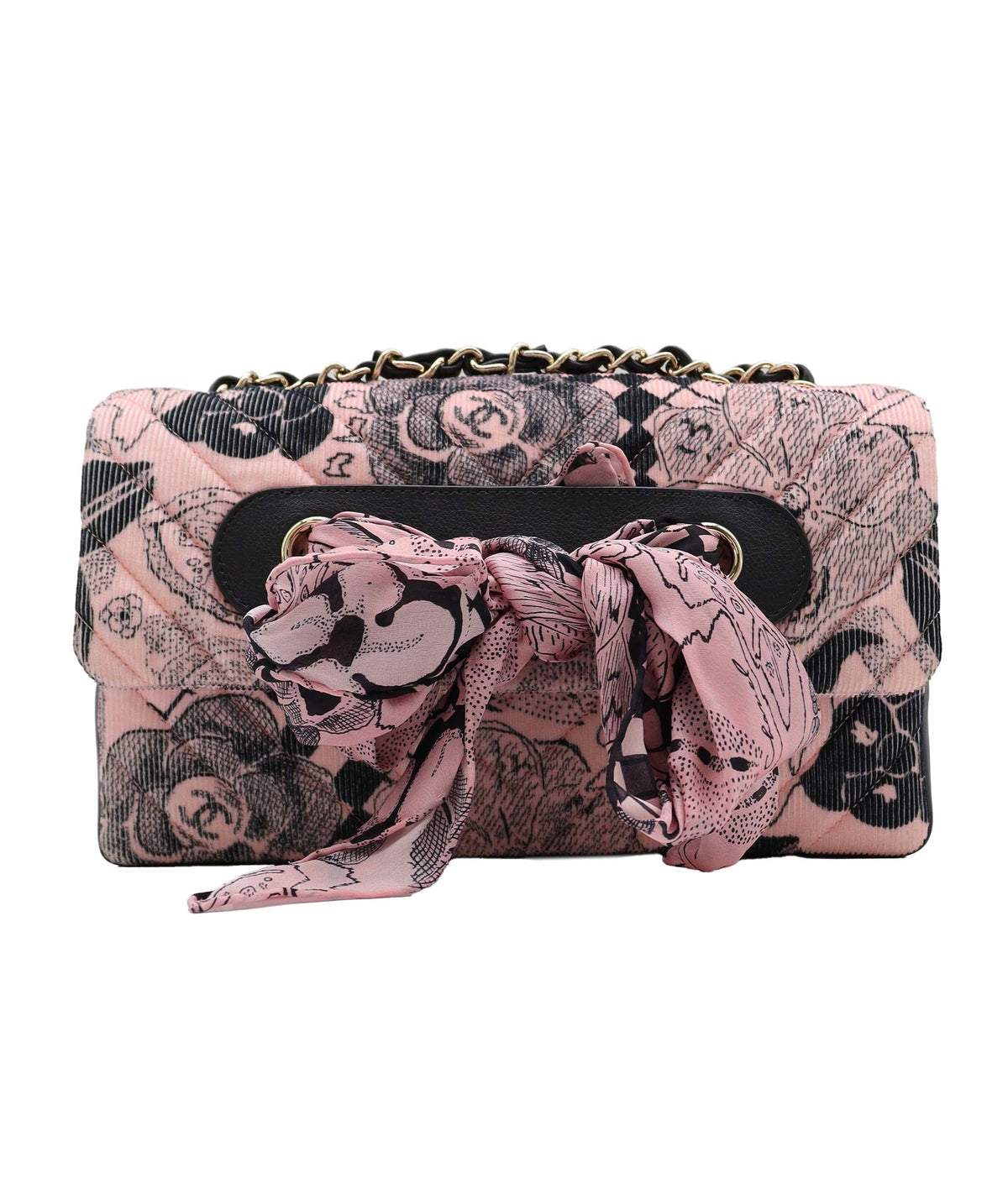 Chanel Camellia Scarf Pink Canvas C24123262 ASC5884
