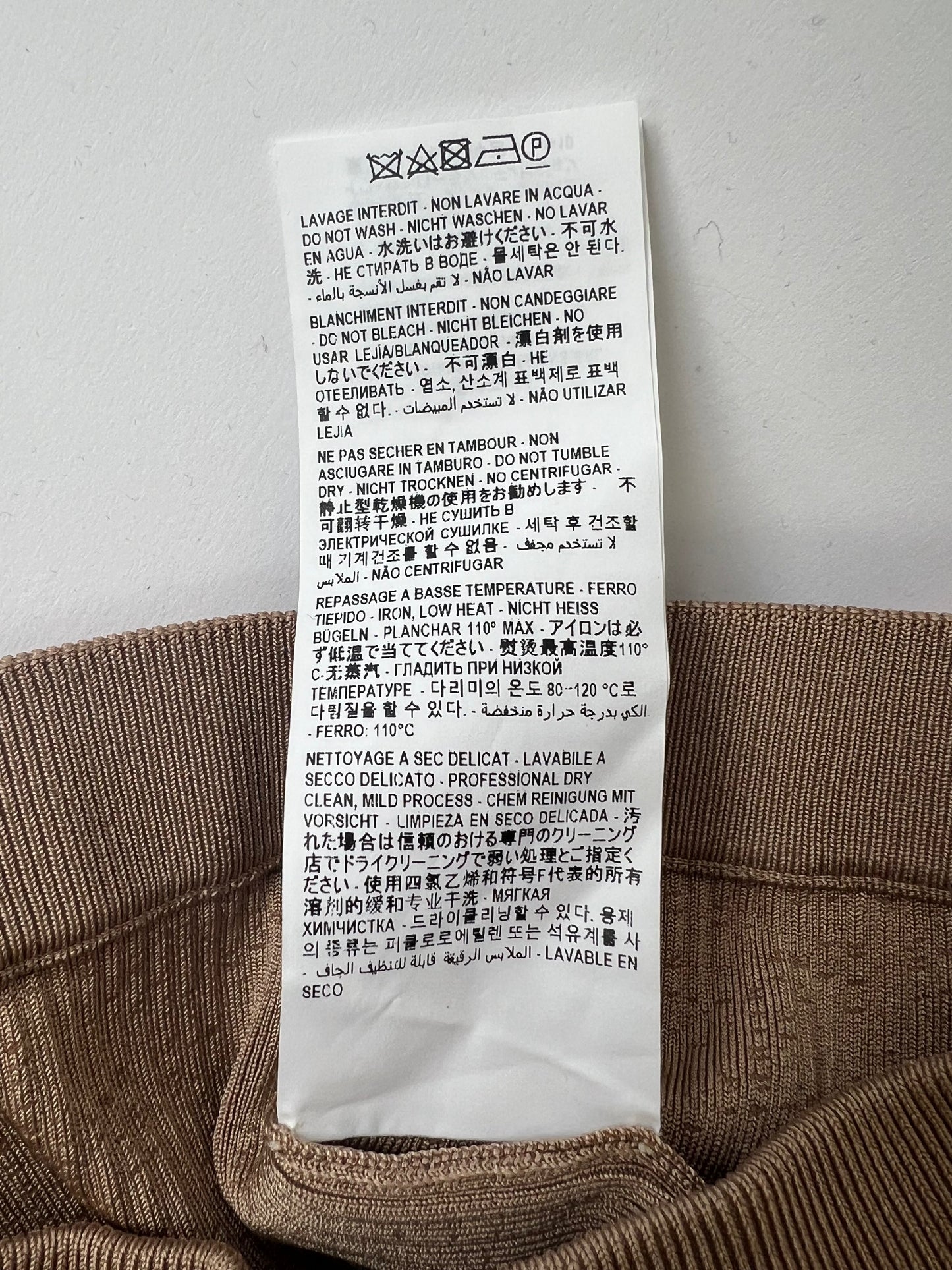 Saint Laurent Camel Ribbed Knit Cycling Shorts Size XS (UK 6)