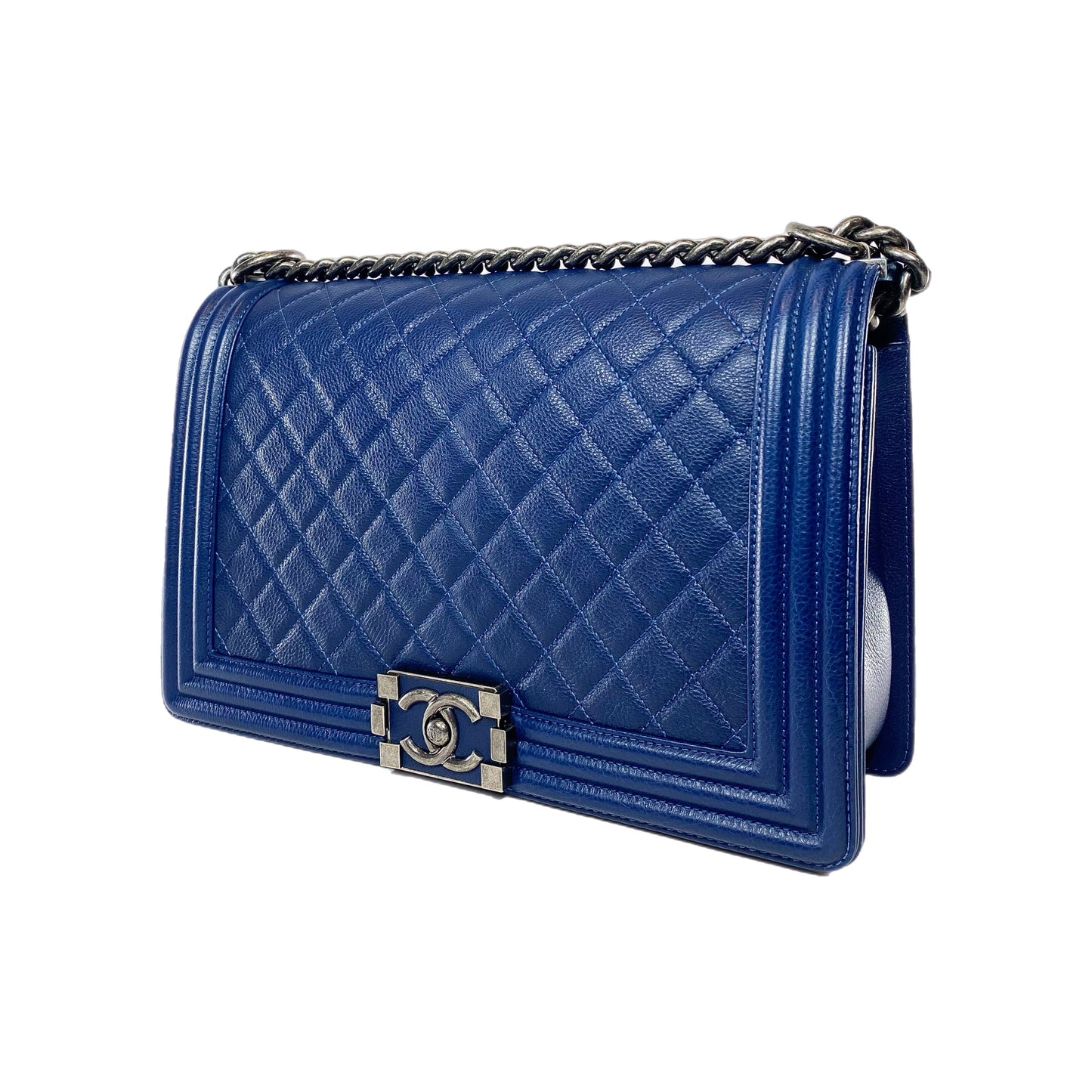 Chanel Flap Caviar Leather Navy Shoulder Bag