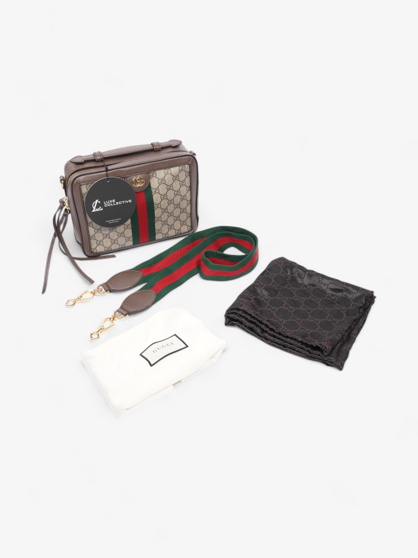 Gucci Ophelia GG Supreme / Brown Coated Canvas Small
