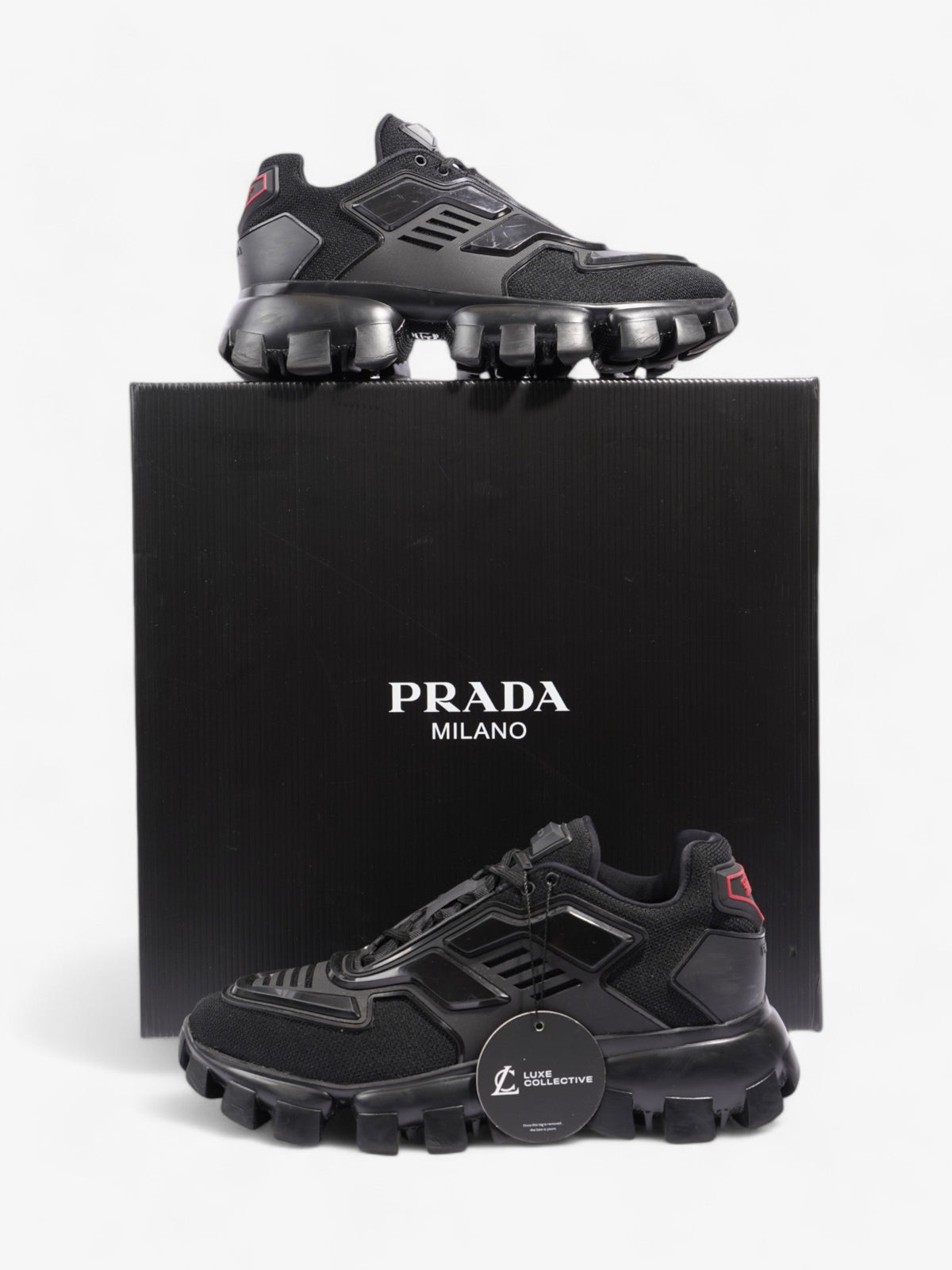Prada Cloudbust Thunder Black / Red Knit EU 40 UK 6