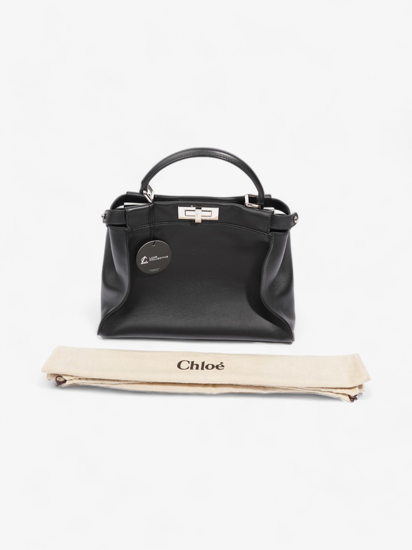 Fendi Peekaboo Black Lambskin Leather Medium