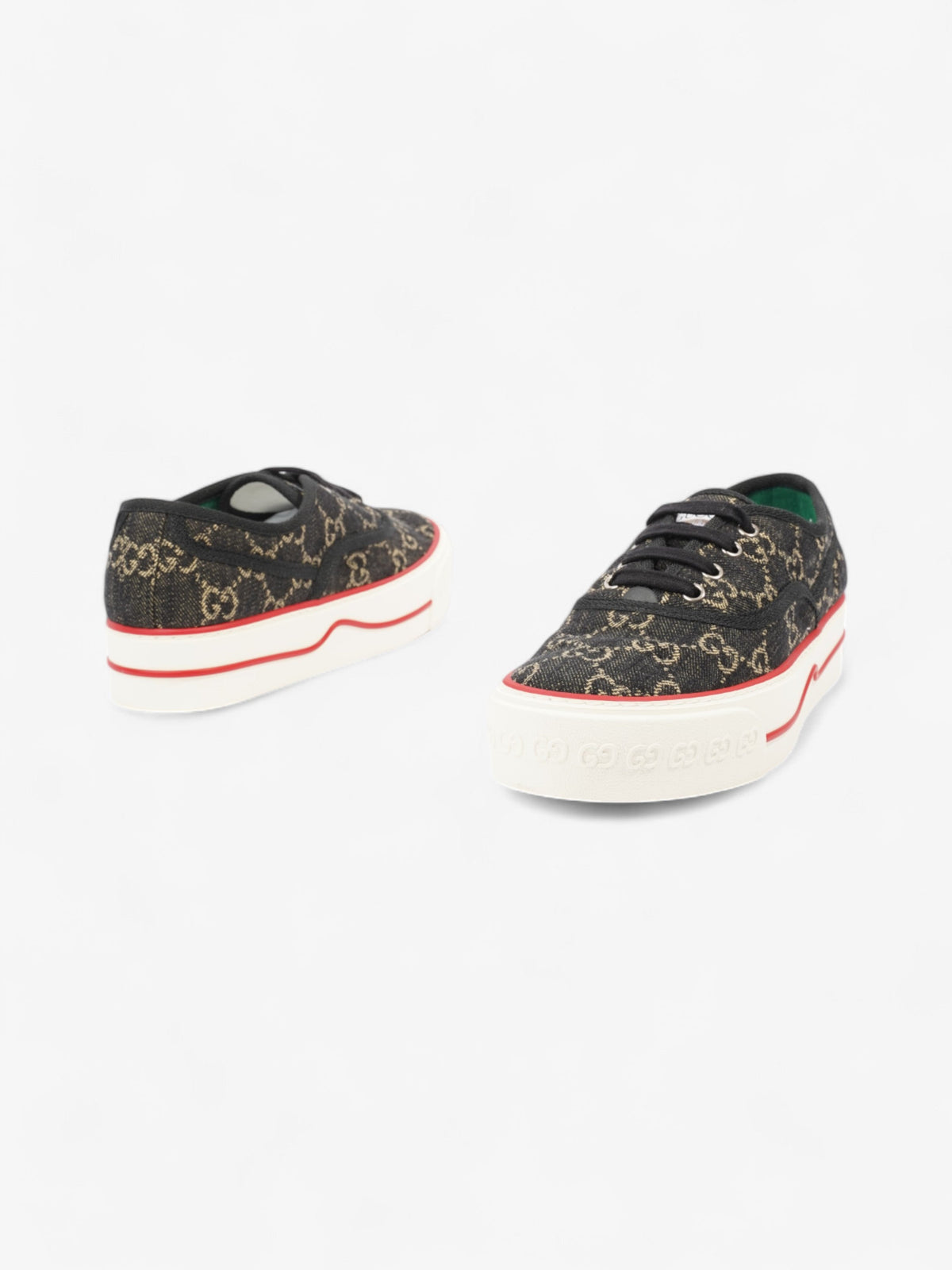 Gucci Tennis 1977 Black / Beige / Red Canvas EU 37.5 UK 4.5