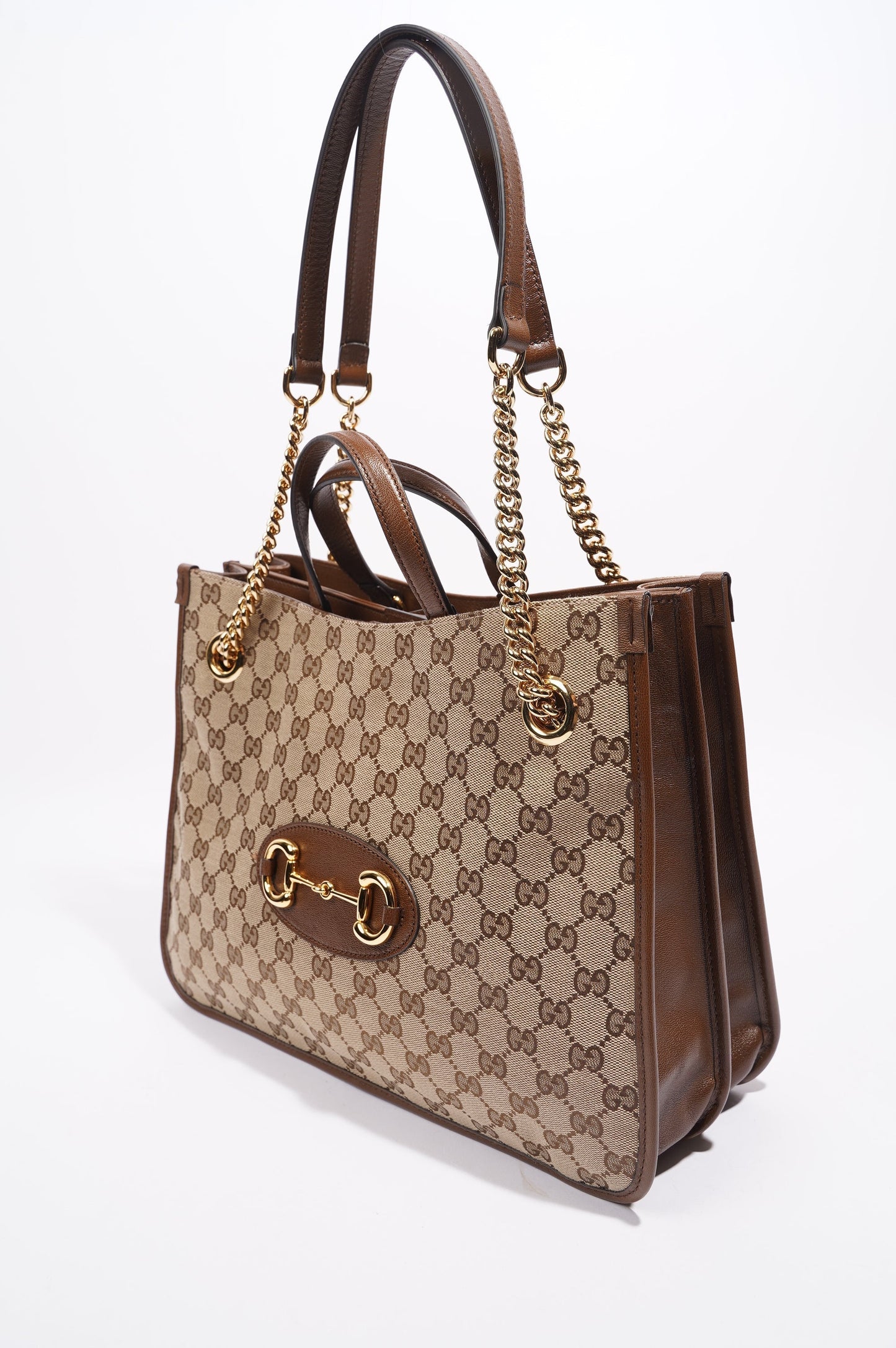 Gucci 1955 Horsebit Chain Tote Monogram Canvas