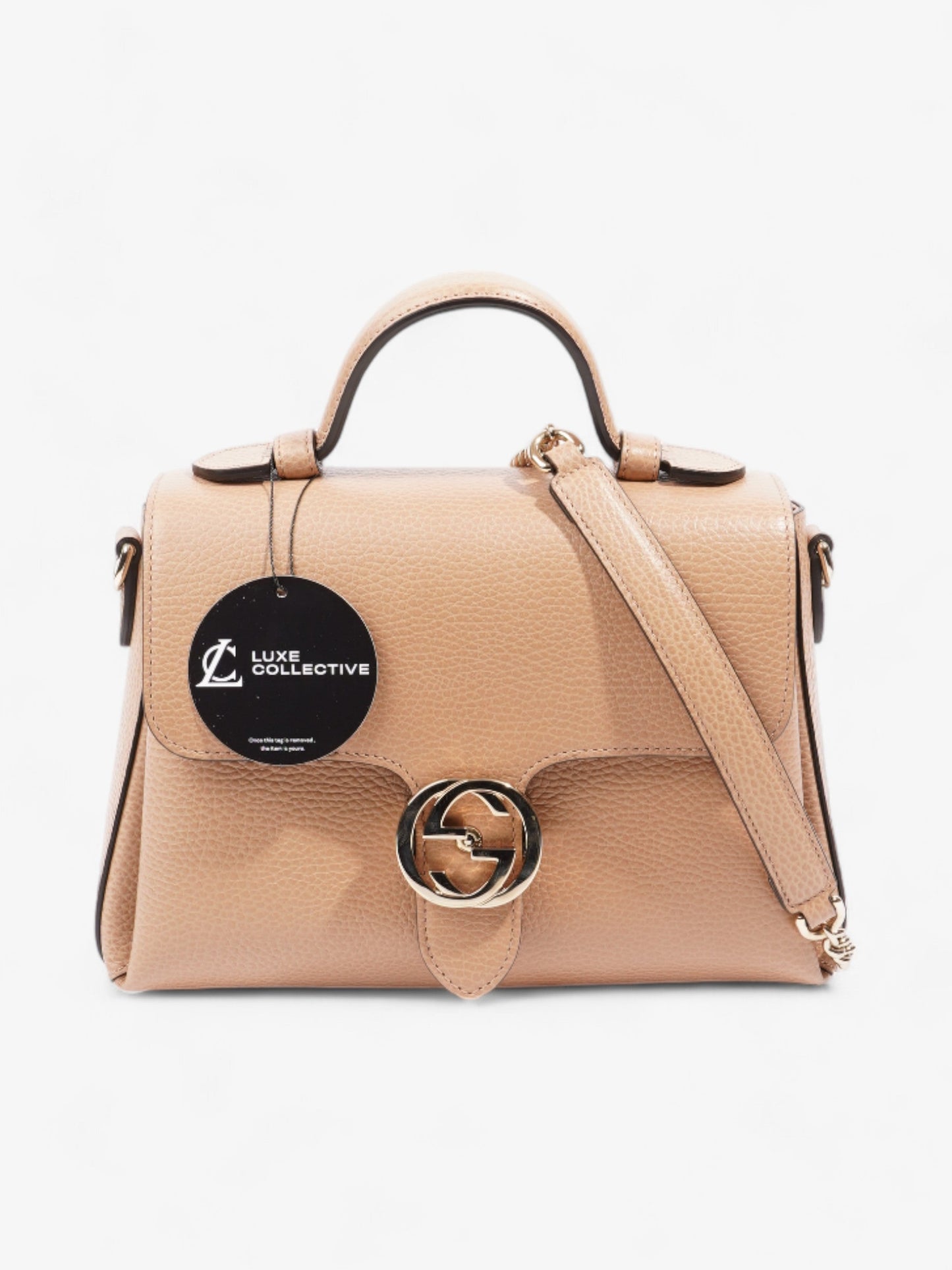 Gucci Interlocking GG Chain Beige Leather