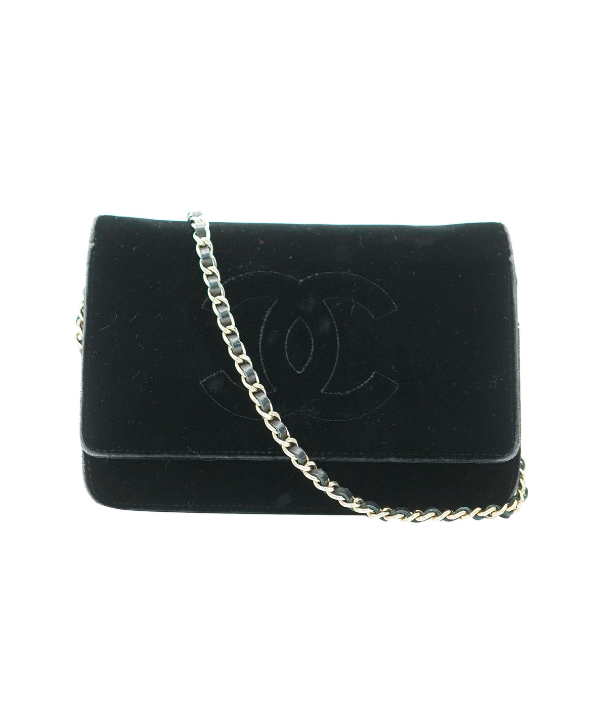 CHANEL CHAIN WALLET SHOULDER BLACK VELOR 90195523 DBXS3589