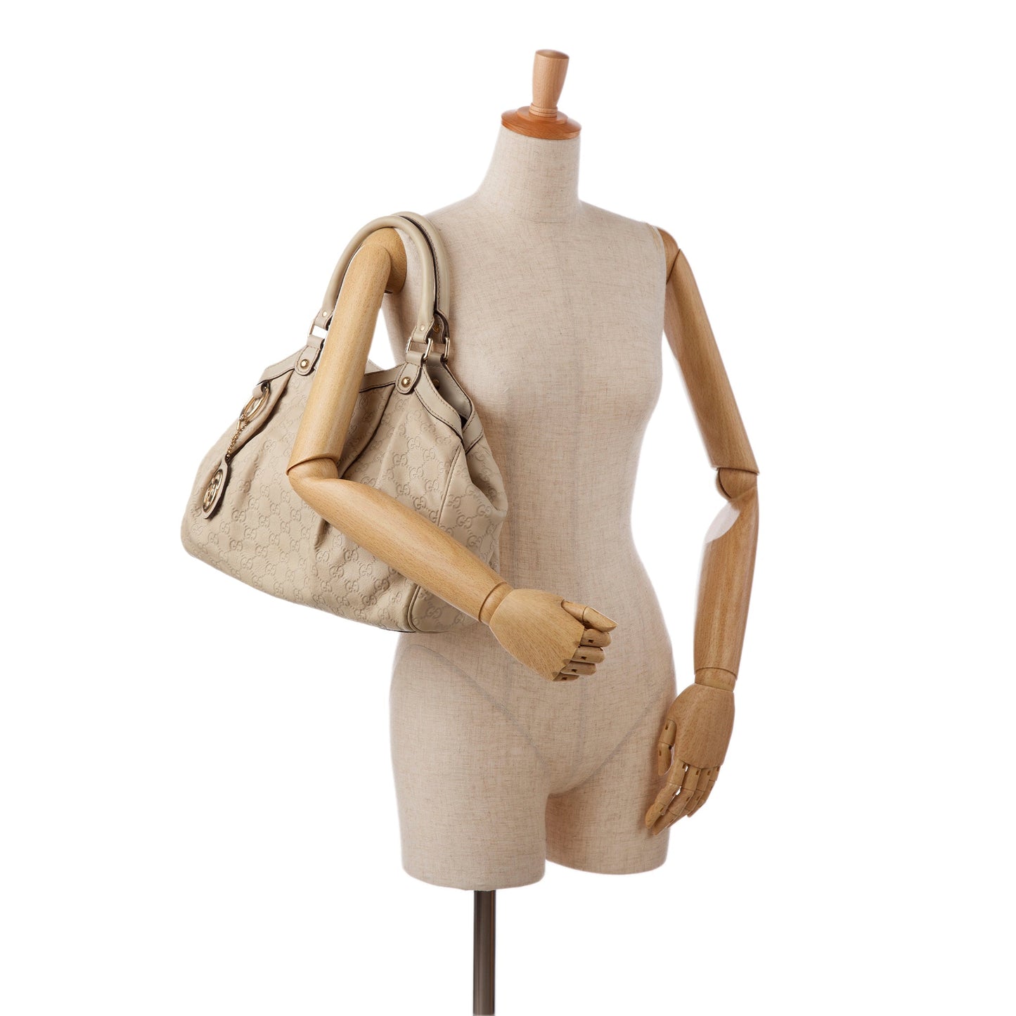 Beige Gucci Guccissima Sukey Tote Bag