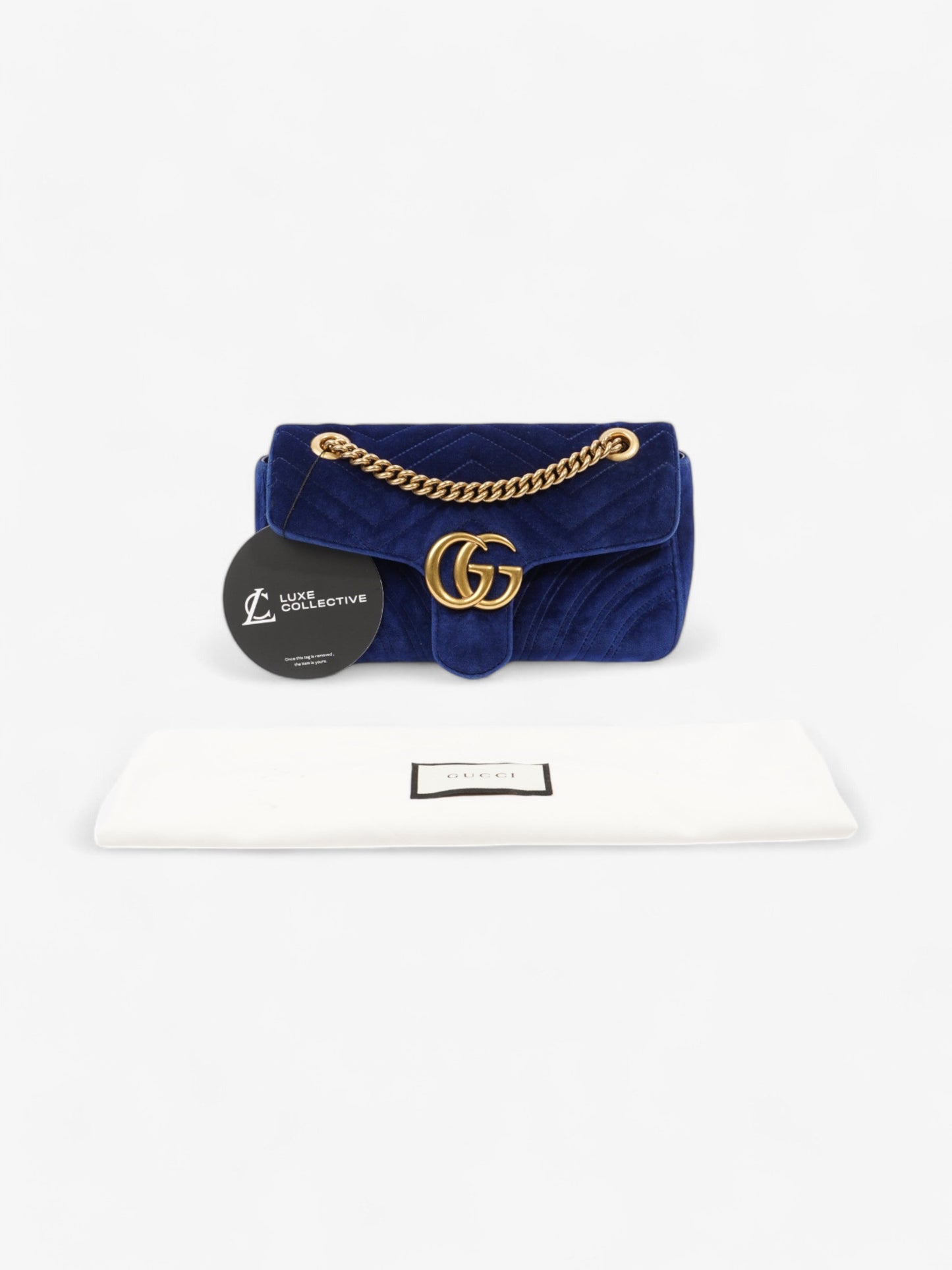 Gucci GG Marmont Midnight Blue Velvet Small